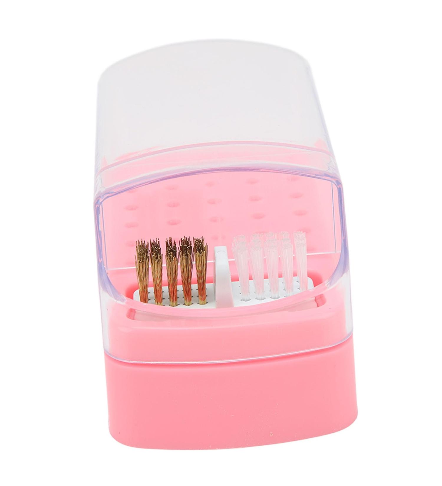 Nail Drill Bit Cleaning Brush Holder Portable 30 Hole Nail Drill Bit Holder Dustproof Space Saving for Nail Salon (Pink) - Buy Online on GoSupps.com