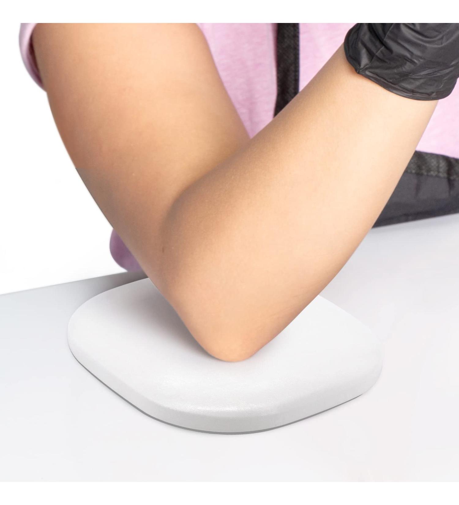 Nail Arm Rest Elbow Cushion - Microfiber Leather Hand Rest Pad for Nail Techs - White - Buy Online on GoSupps.com
