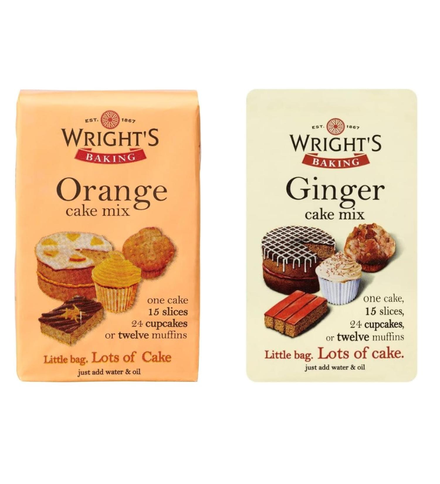 Wright's | Baking Ginger Cake Mix 500G And Orange Cake Mix 500G | can be used to bake light & moist cakes slices muffins or cupcakes - Buy Online on GoSupps.com