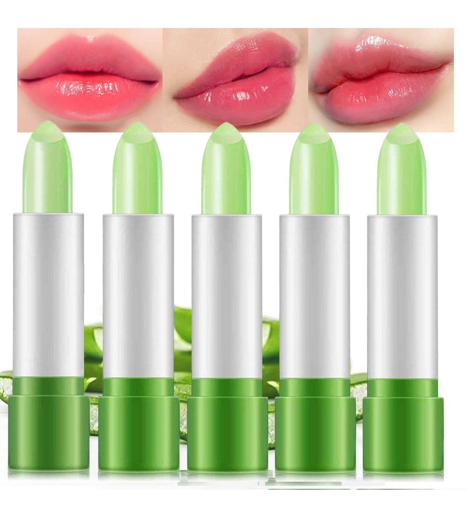 BINGBRUSH Aloe Vera Color Changing Lipstick Queen Long Lasting Lip Care Nutritious Plumper Lip Balm Set for Women - 5 Count - Buy Online on GoSupps.com
