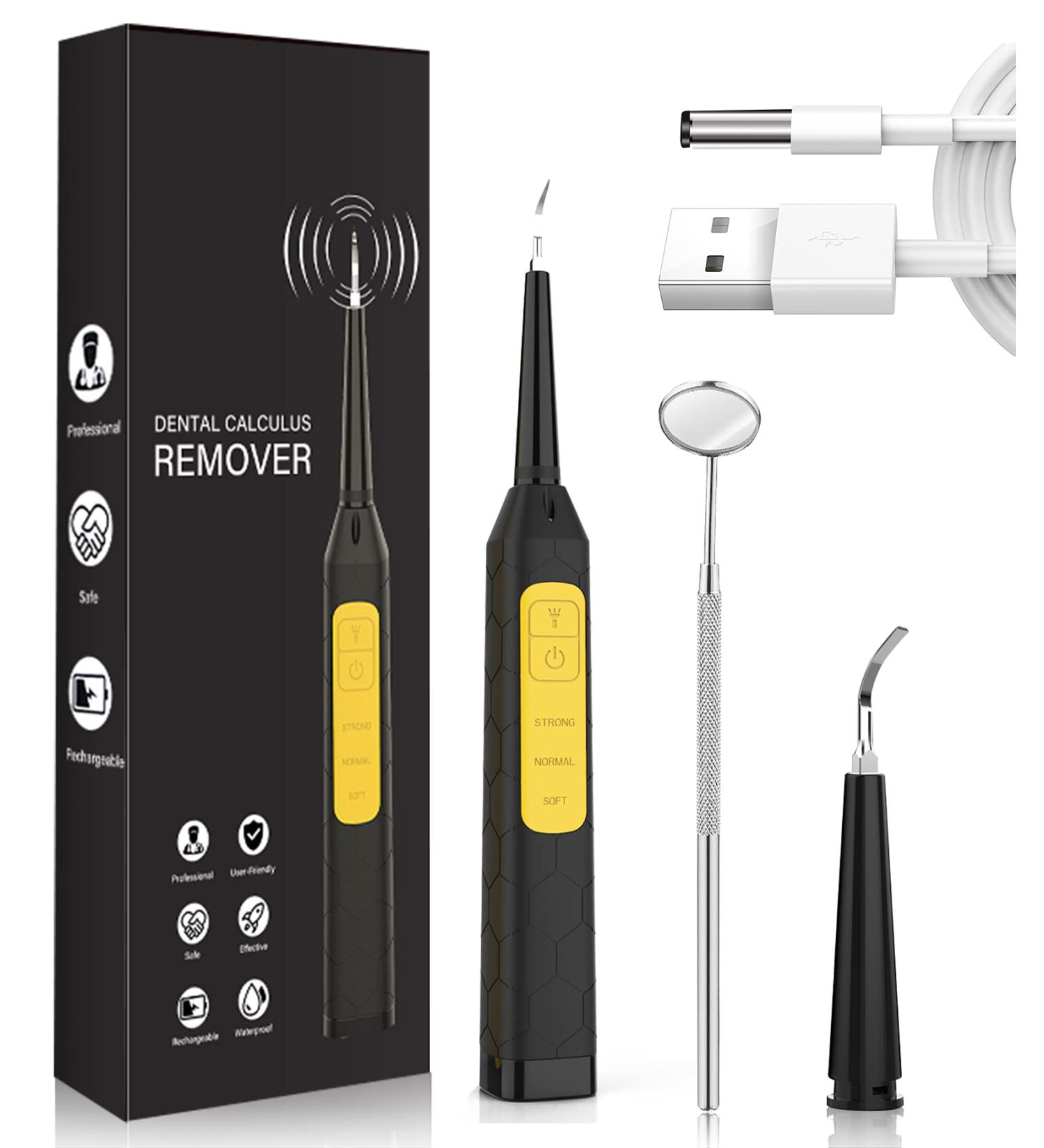 Tooth Cleaner with Mouth Mirror - Adult Teeth Cleaning Tool (Yellow) - Buy Online on GoSupps.com