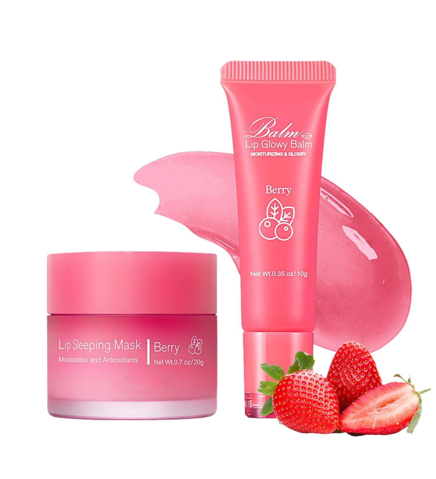 Berry Lip Masks Set Berry Lip Balm Gift Set Nourshing Lip Sleeping Mask Overnight Lip Balms for Dry Chapped Lips Dark Lip Care Day & Night Lip Repair Lip Moisturizer Gifts Berry Lip Mask + Lip Balm - Buy Online on GoSupps.com