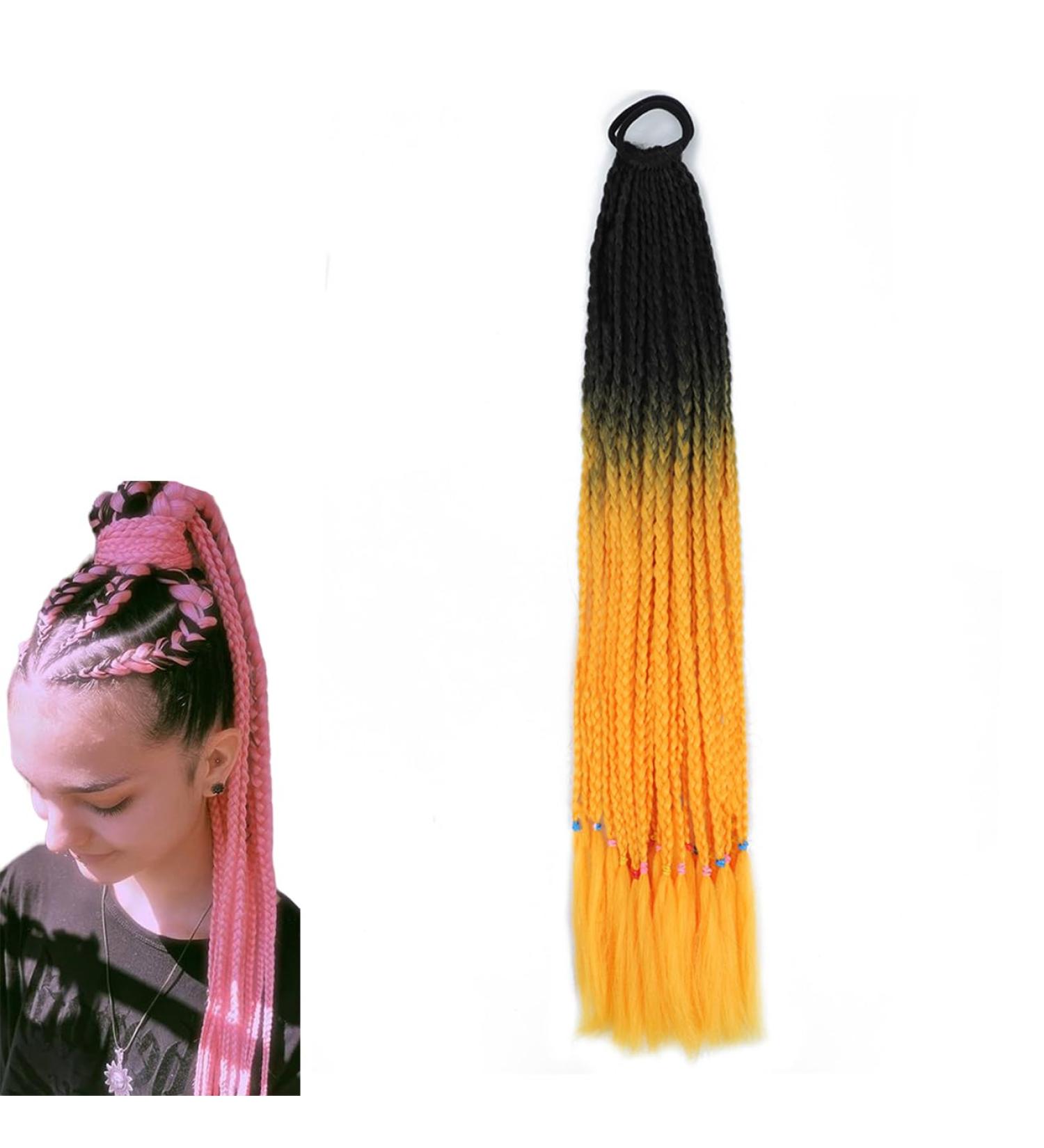 prinfantasy Hair Pieces for Women Afro Braid Twist Hair Ponytail Braiding Hair Extensions Braiding Hair Pieces Hairpiece Braided Ponytail Orange Hair BZ167 GBBZ167 24 inch - Buy Online on GoSupps.com