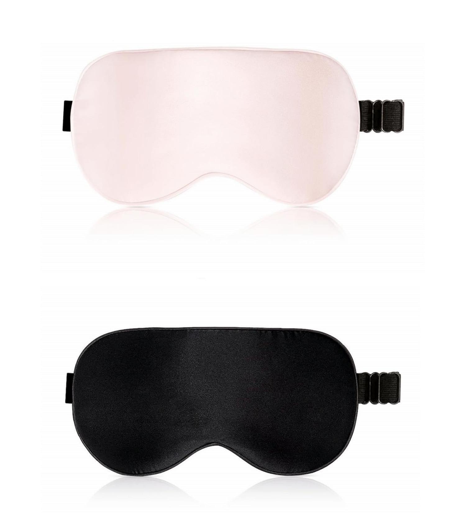 Sleep Mask 2 Pack - Light Blocking Eye Masks for Sleeping Adjustable Soft Eye Covers for Men & Women (Pink & Black - Buy Online on GoSupps.com