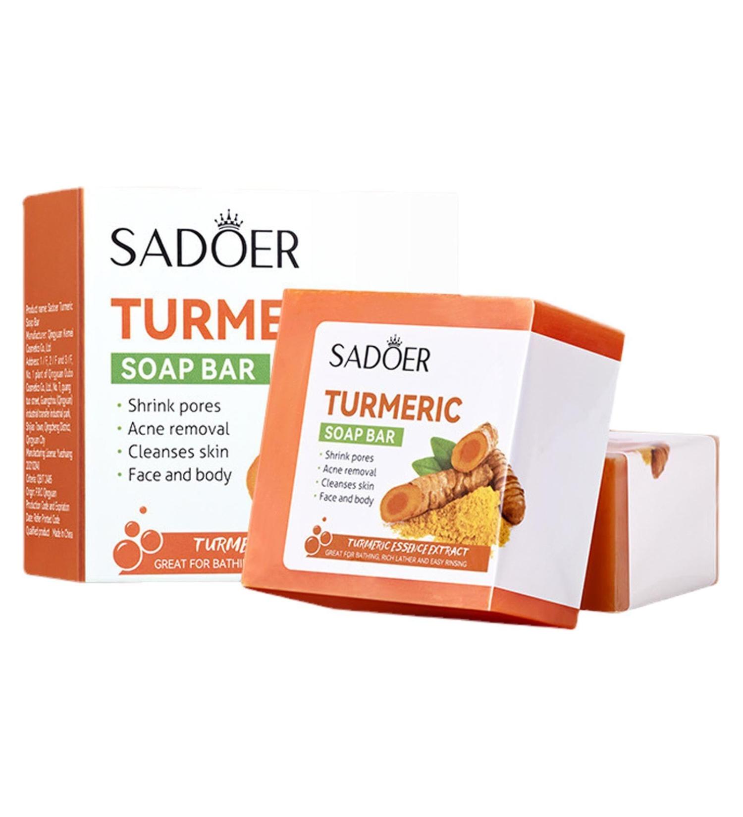 Turmeric Soap Natural Turmeric Soap Bar Pure Turmeric Handmade Soap Bar For Face & Body Dark Spot Corrector Remover Moisturizing Fine Lines Firming Friendly Vegans&Cruelty - Buy Online on GoSupps.com