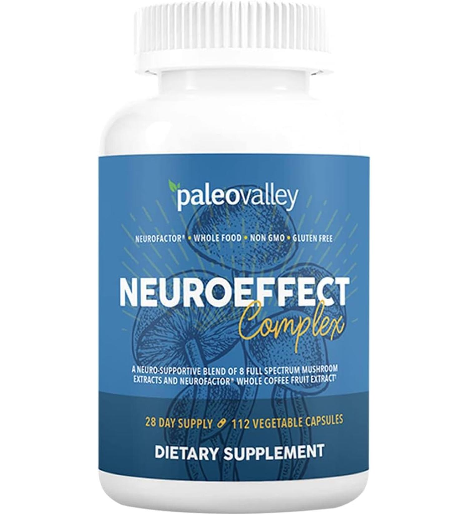 NeuroEffect Mushroom Coffee Supplement - Focus  Memory  and Energy Support - 28-Day Supply - 8 Mushroom and Coffee Fruit Extracts - 112 Capsules - Buy Online on GoSupps.com