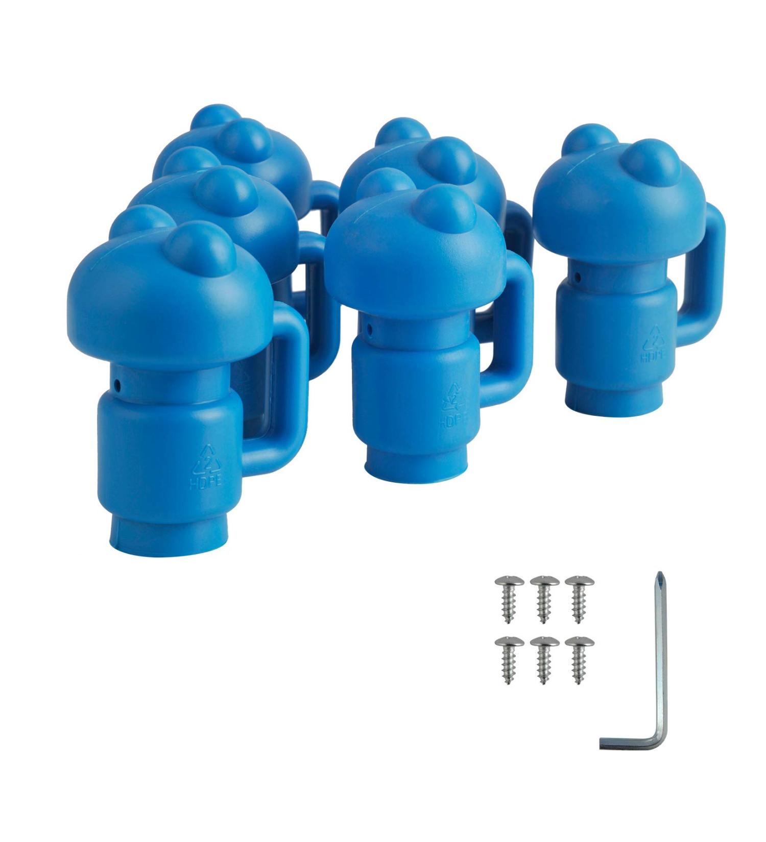 ZIZILAND 1.26 Trampoline Enclosure Pole Cap | 6 Pack Blue Net Hook Caps - Buy Online on GoSupps.com