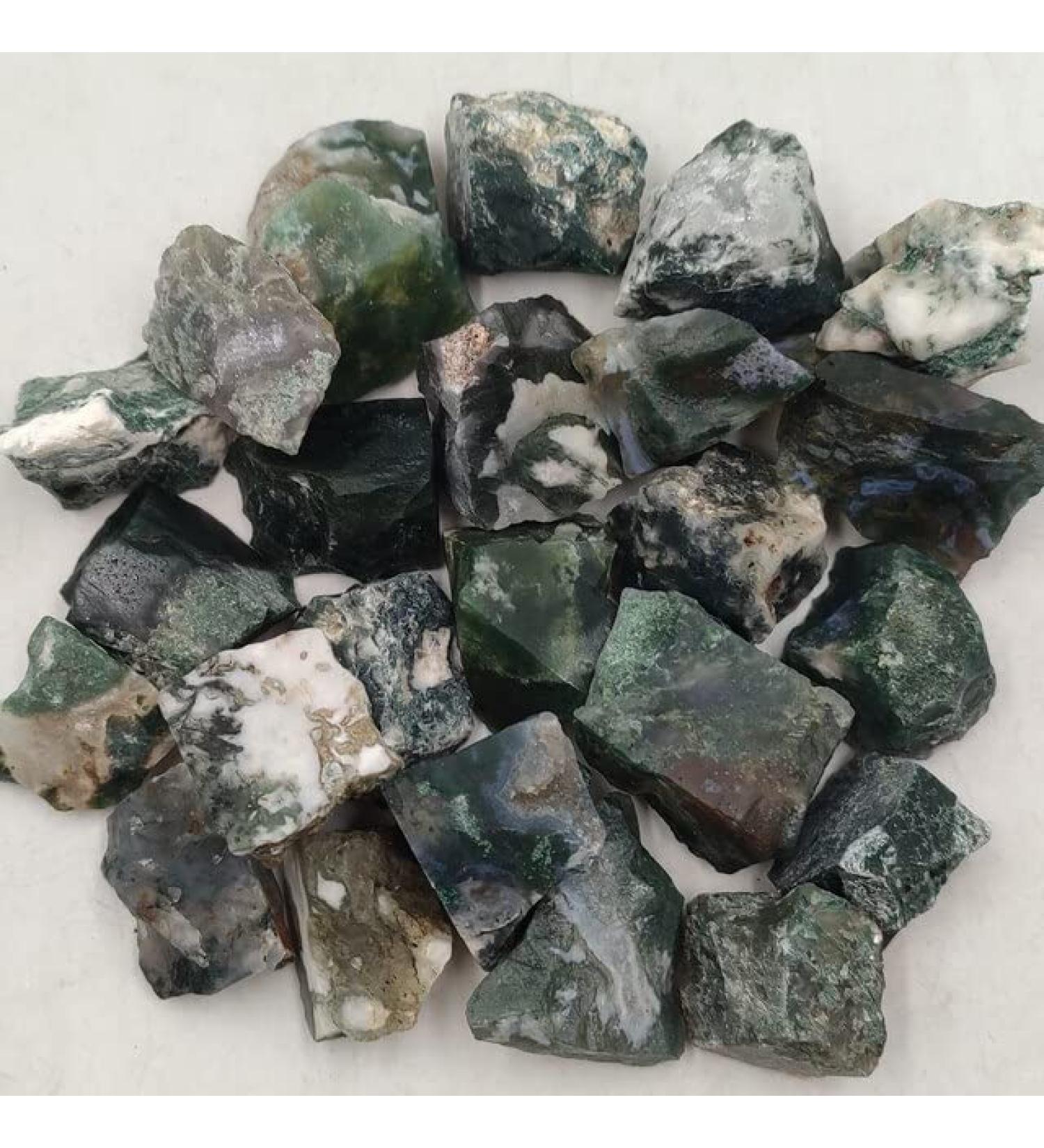 100g Bulk Natural Raw Moss Agate Rough Stone Quartz Crystals Rock Reiki Aquarium Home Room Decoration - (Color: Moss Agate Size: 100g Bulk (4-6pcs)) - Buy Online on GoSupps.com
