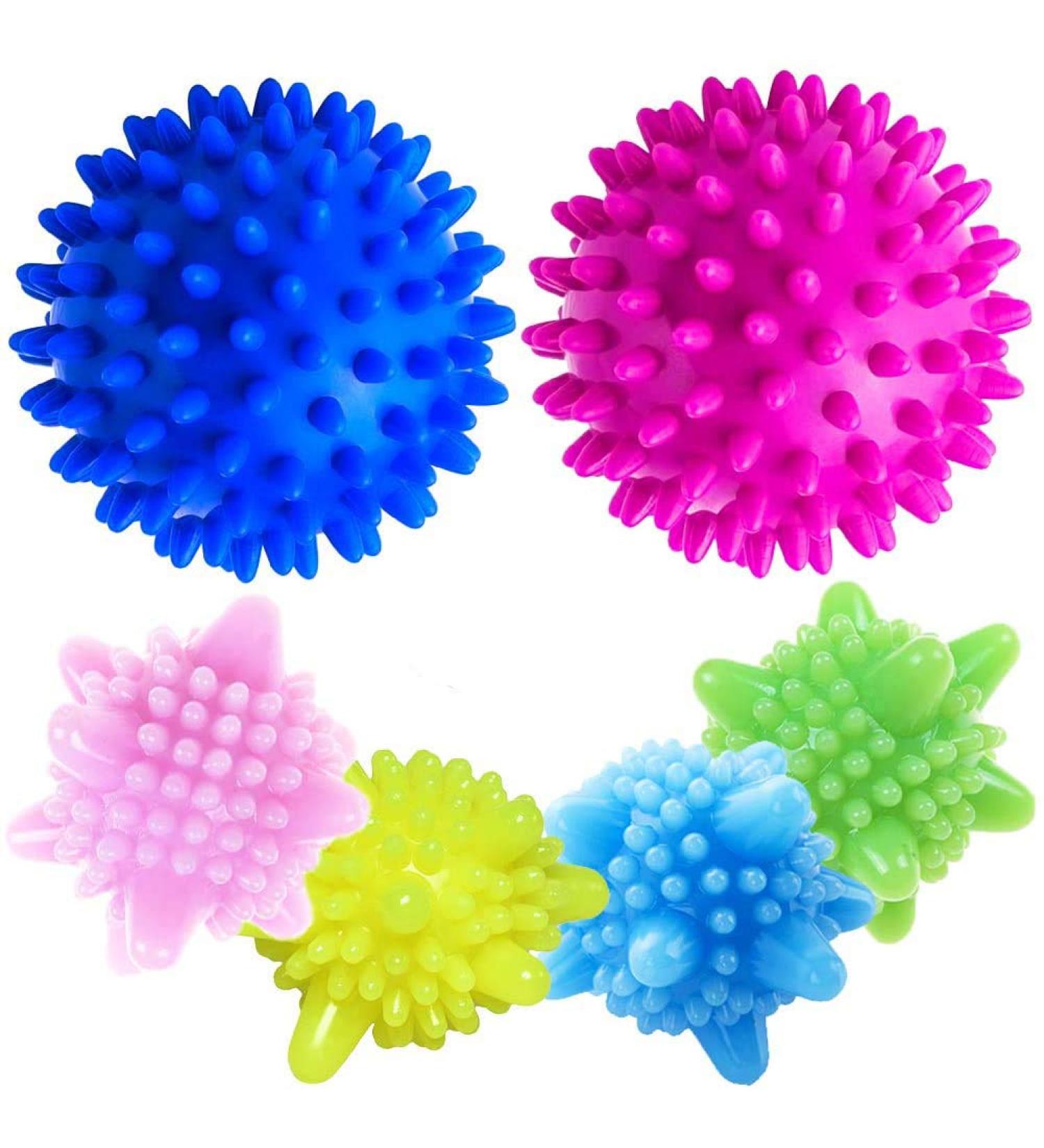 WENTS Tumble Drying Balls 6pcs Solid Laundry Ball Washing Ball Decontamination Anti-Winding Reusable Laundry for Dryer Colorful Plastic