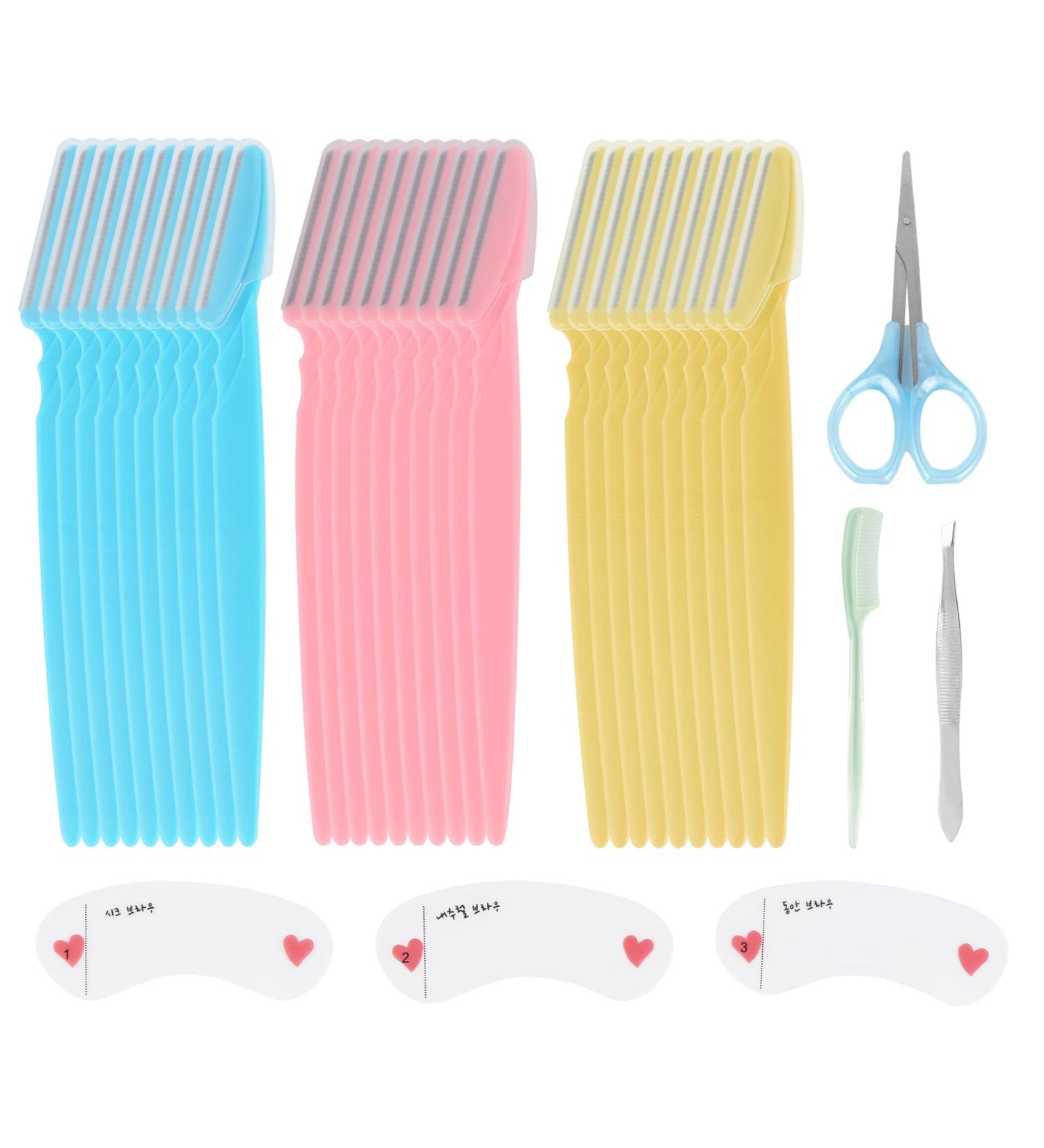 60-Piece Eyebrow Razor Set for Women | Eyebrow Care & Shaping Cards | Portable Facial Hair Remover - Buy Online on GoSupps.com