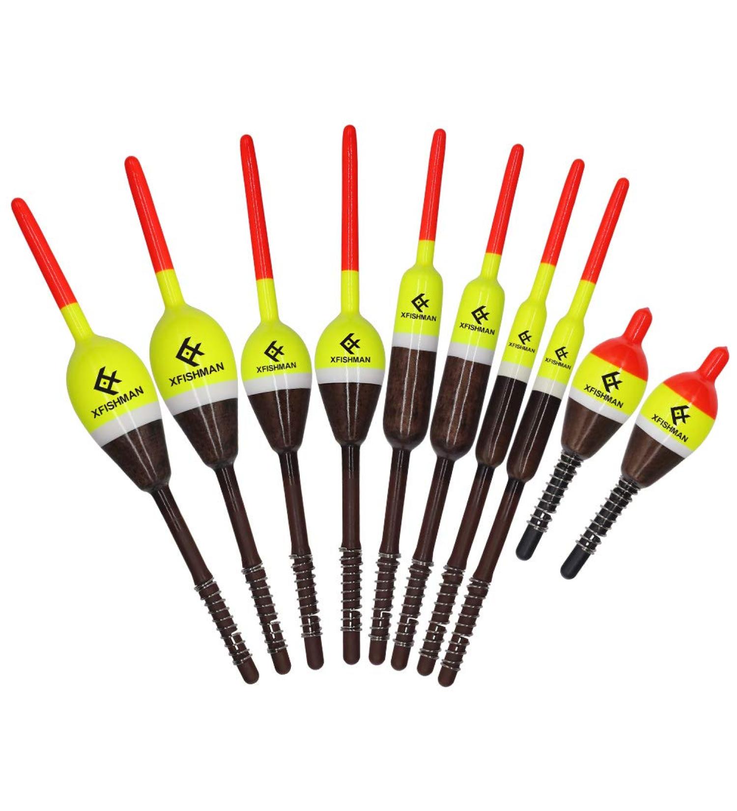 XFISHMAN Balsa Fishing Floaters & Spring Bobbers Kit - 10 Pack Assortment for Crappie, Panfish, Walleyes - America's Classic Tackle Floats - Buy Online on GoSupps.com