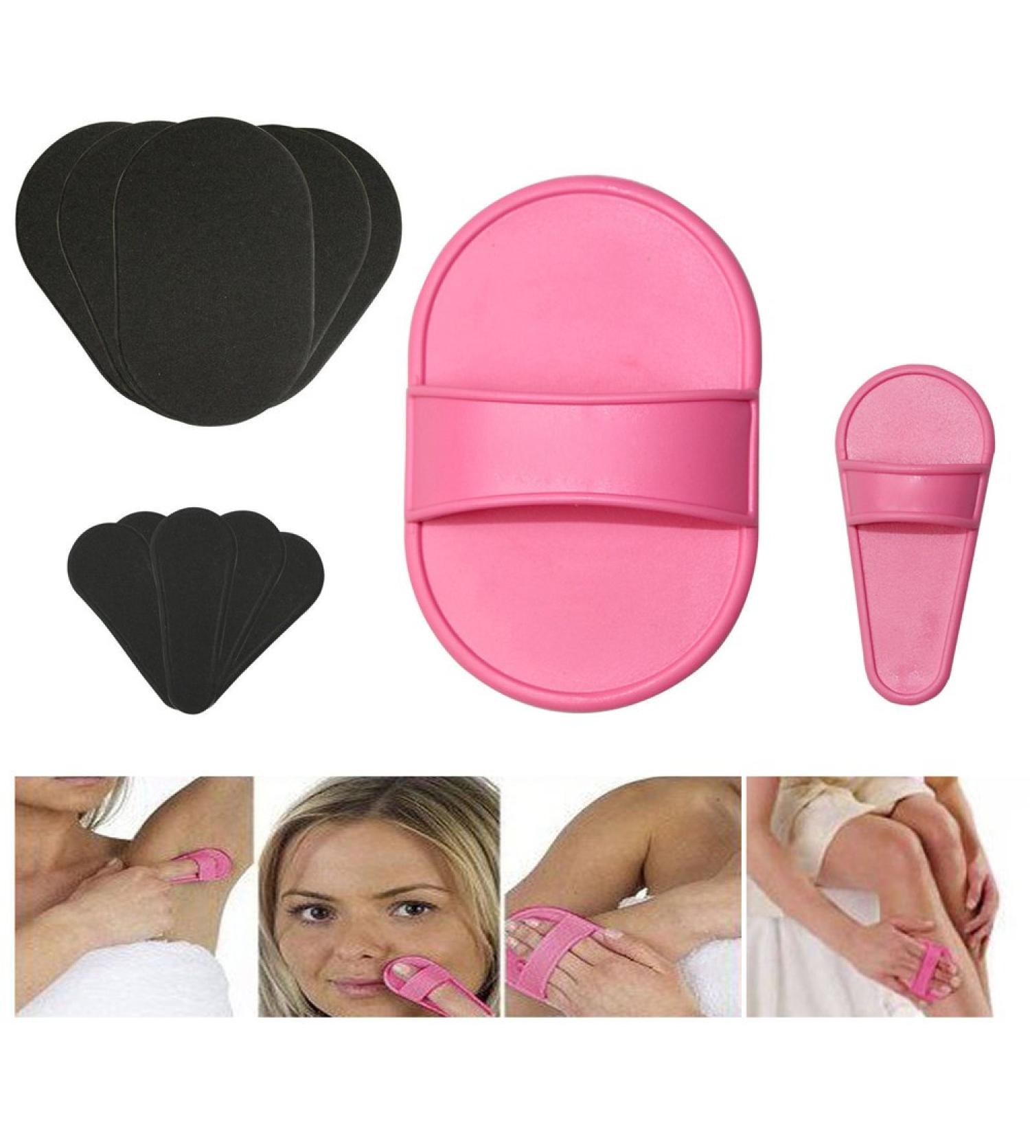 TEEROVA Portable Exfoliating Hair Removal Pads Set for Smooth Skin on Legs Arm Face Top Lip Pink - Buy Online on GoSupps.com