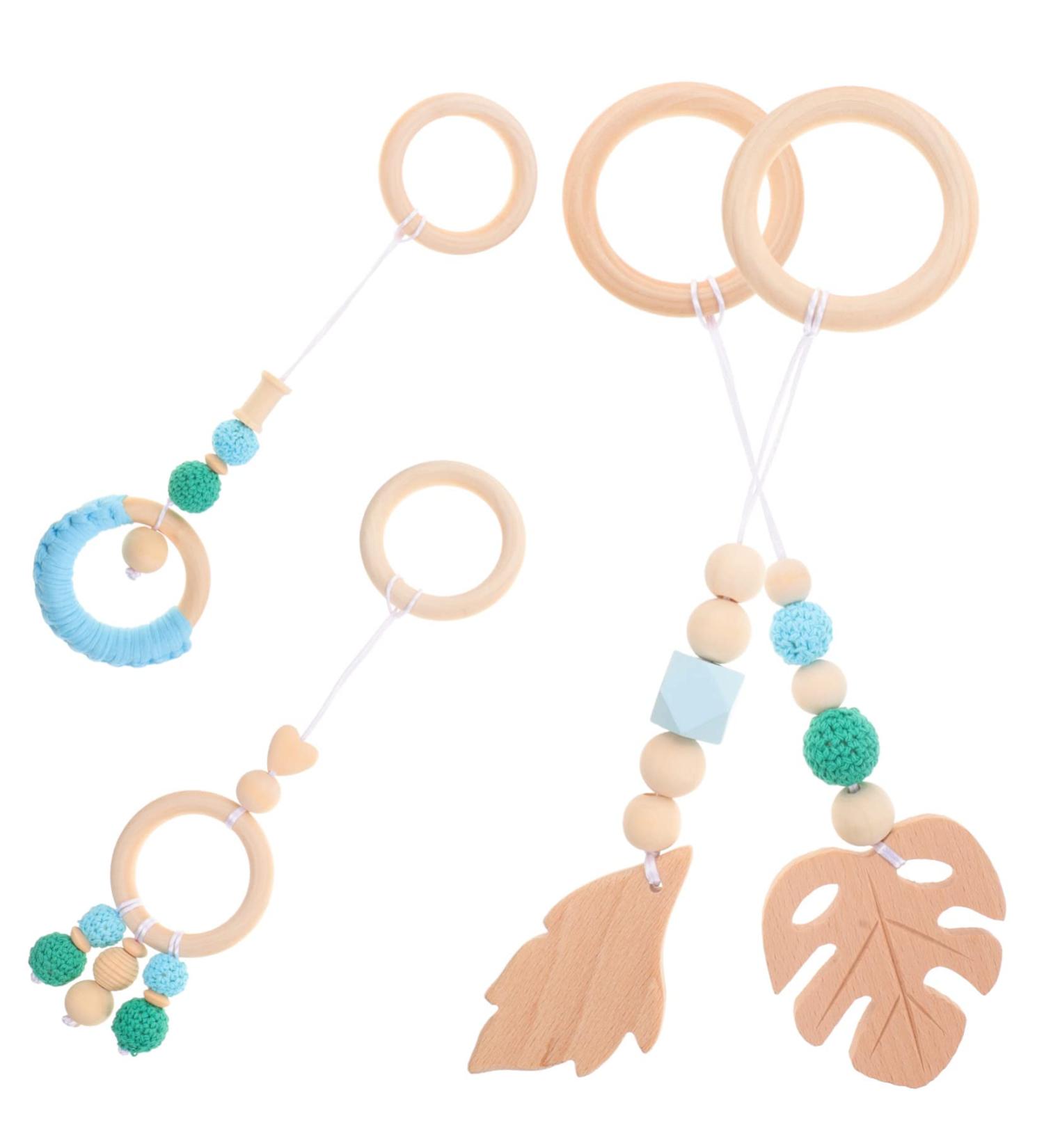 TOYANDONA 4pcs Stroller Yarn Bead Pendant - Woodsy Decor for Newborn Infant Stroller and Crib - Buy Online on GoSupps.com