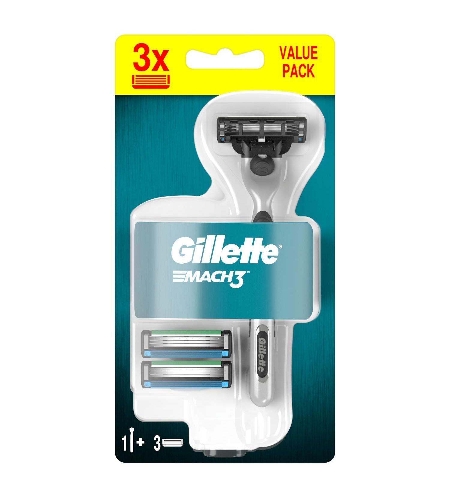 Buy Gillette Mach3 Shaving System - 3 Pieces | International Shipping Available - Buy Online on GoSupps.com