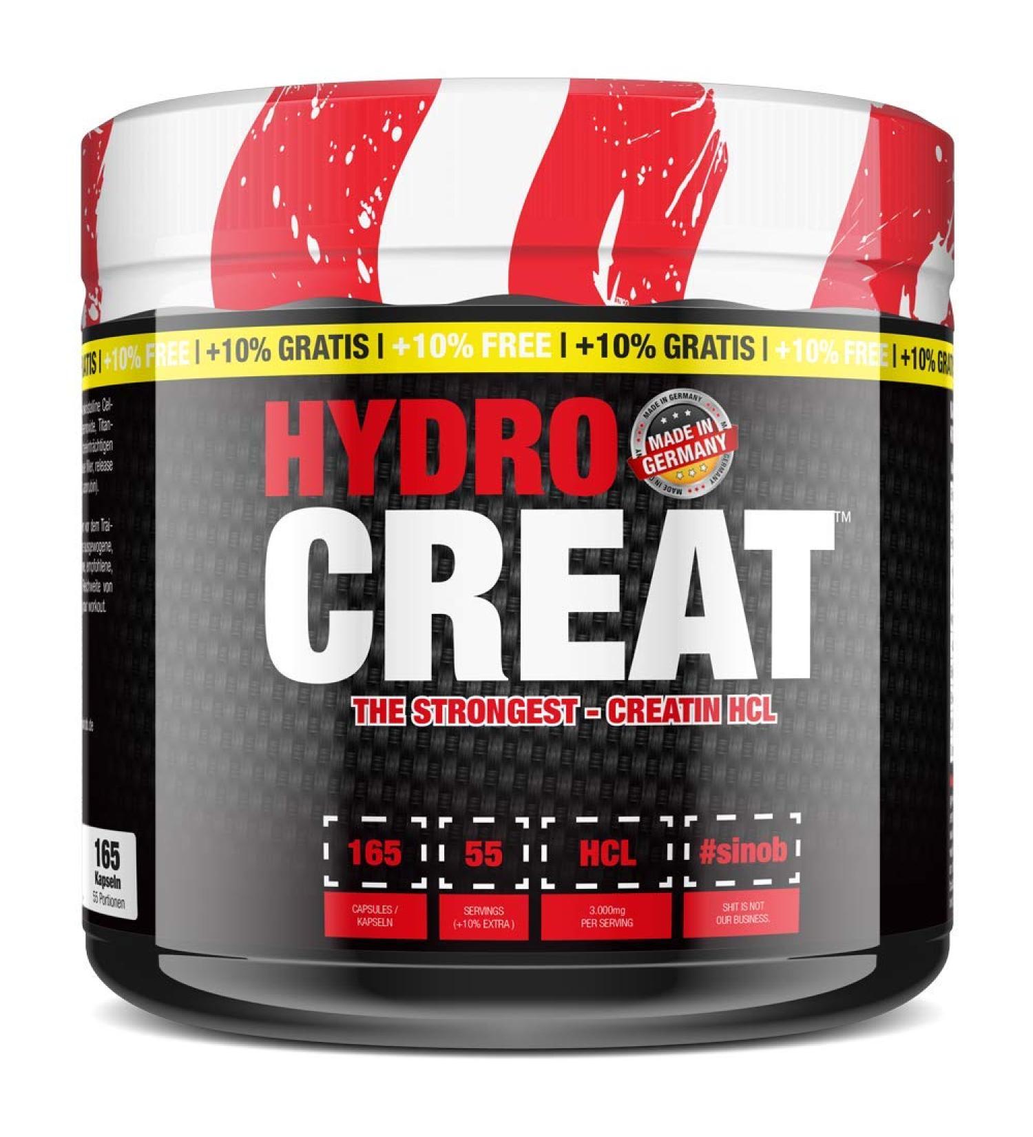 HYDRO CREAT CREATIN HCL - 165 Capsules | 1000 mg Pure Creatine HCL | Daily 3000 mg for Muscle Building | No Loading Phase Needed - Buy Internationally - Buy Online on GoSupps.com