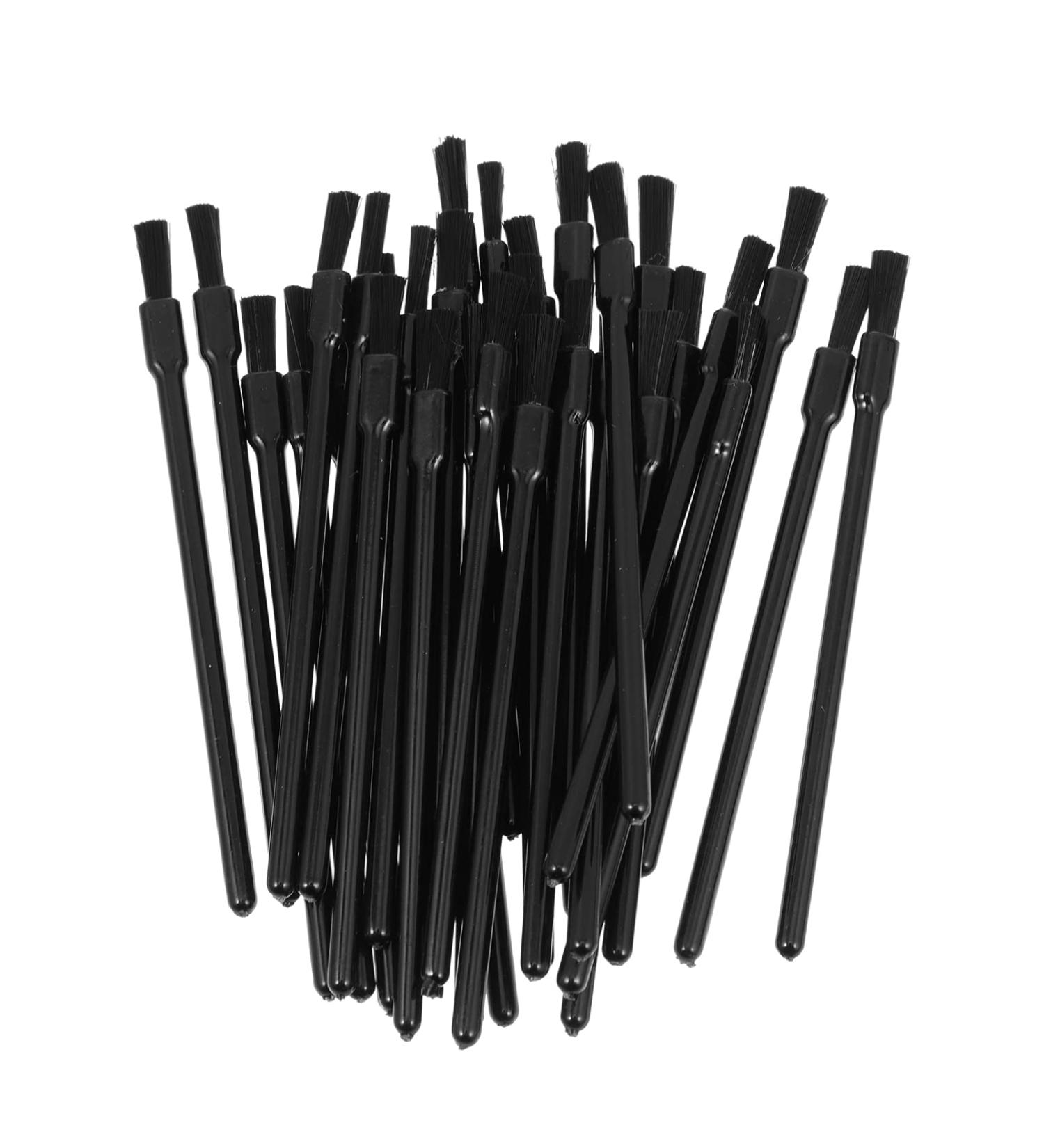 FOMIYES 100Pcs Flat Mouth Makeup Tools - Luster Eyebrow Brush Portable Lip Gloss Applicator & Mini Eyeshadow Brush - Black - Buy Online on GoSupps.com