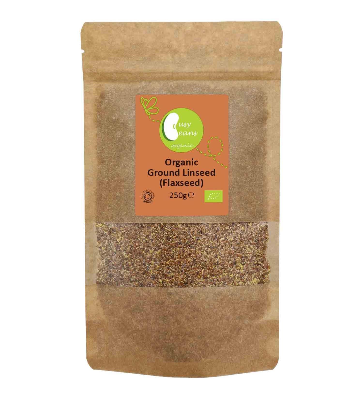 Busy Beans Organic Ground Linseed (Flaxseed) 250g - Certified Organic - Pack of 1 - Buy Online on GoSupps.com