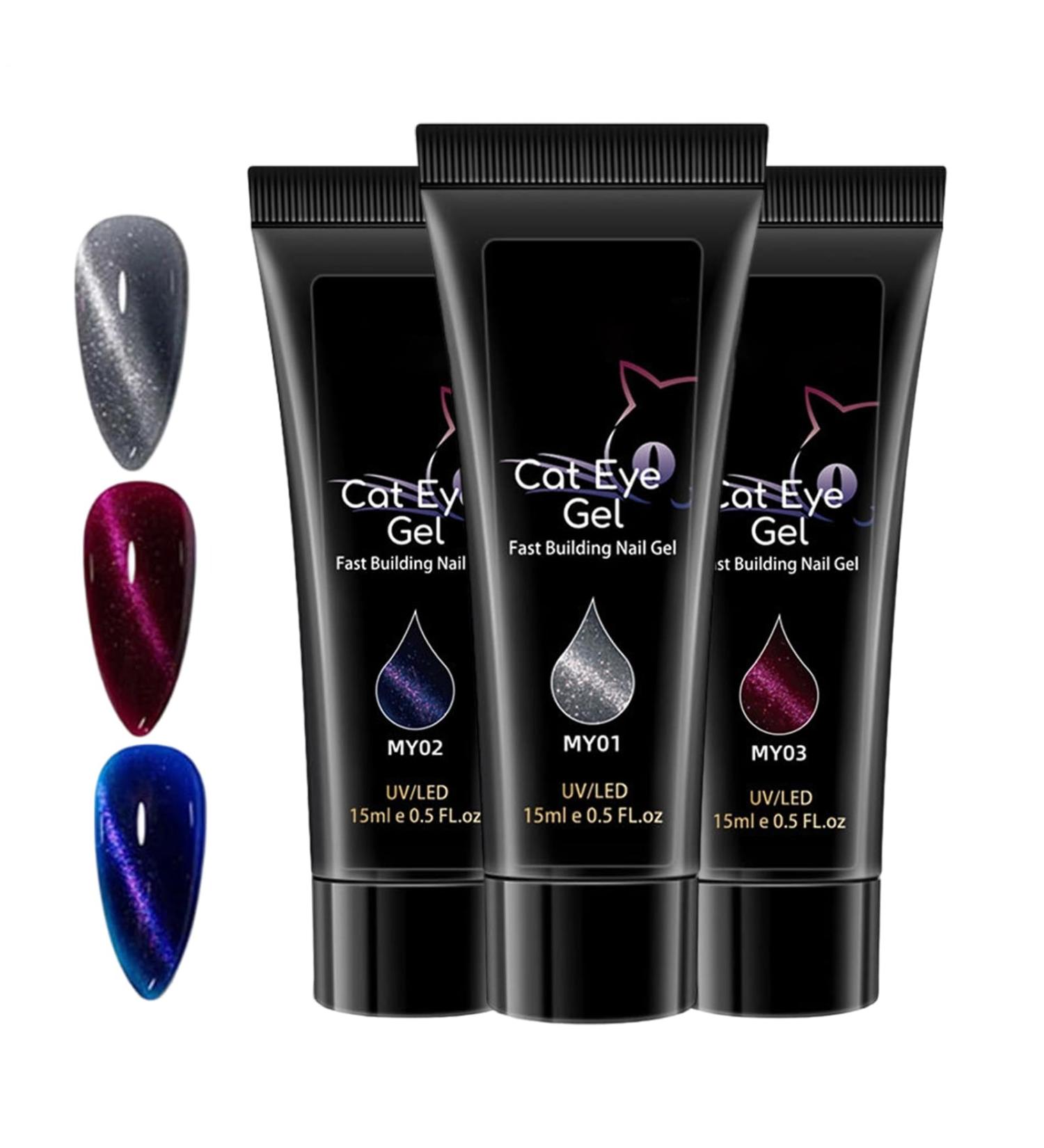 Nail Extension Gel - 3-Color Glitter Manicure Gel Kit | Beauty Accessories for Strengthening and Enhancing Nails | Manicure Polish Art Design Extension for Women and Girls - Professional - Buy Online on GoSupps.com