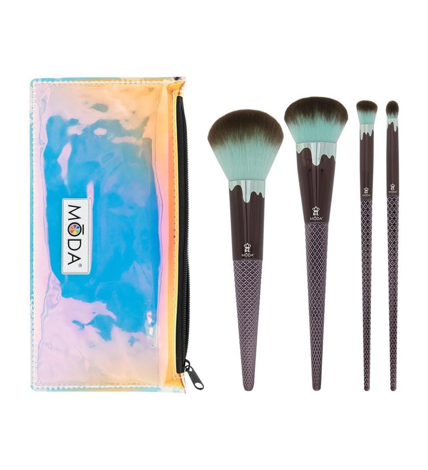 Buy MODA Royal & Langnickel Full Size Ice Cream 5pc Makeup Brush Kit - Powder Complexion Angle Blender & Detail Brushes - Mint Chocolate - International Shipping Available - Buy Online on GoSupps.com