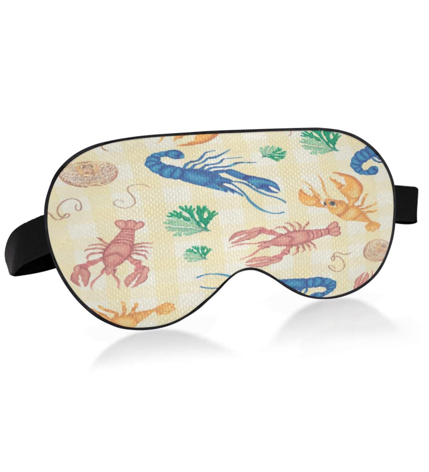 Light Blocking Sleep Mask - Lobster Pattern Eye Mask for Travel Naps & Sleep | Adjustable Soft Eye Cover for Men & Women - Buy Online on GoSupps.com