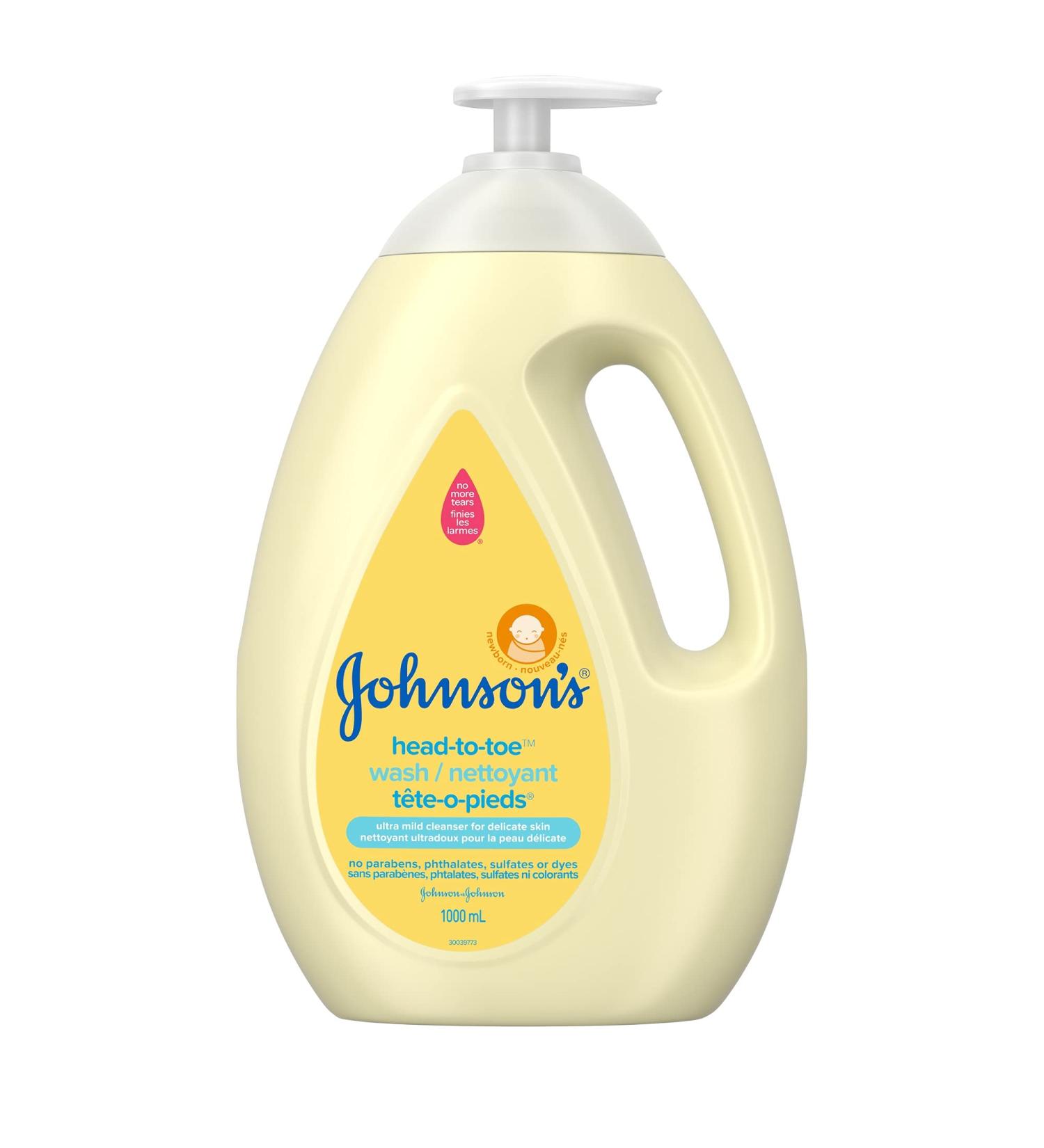 Johnson's Baby Wash and Shampoo for Baths Head-to-Toe Tear Free 1000 ml white 1 l (Pack of 1) Wash - Buy Online on GoSupps.com