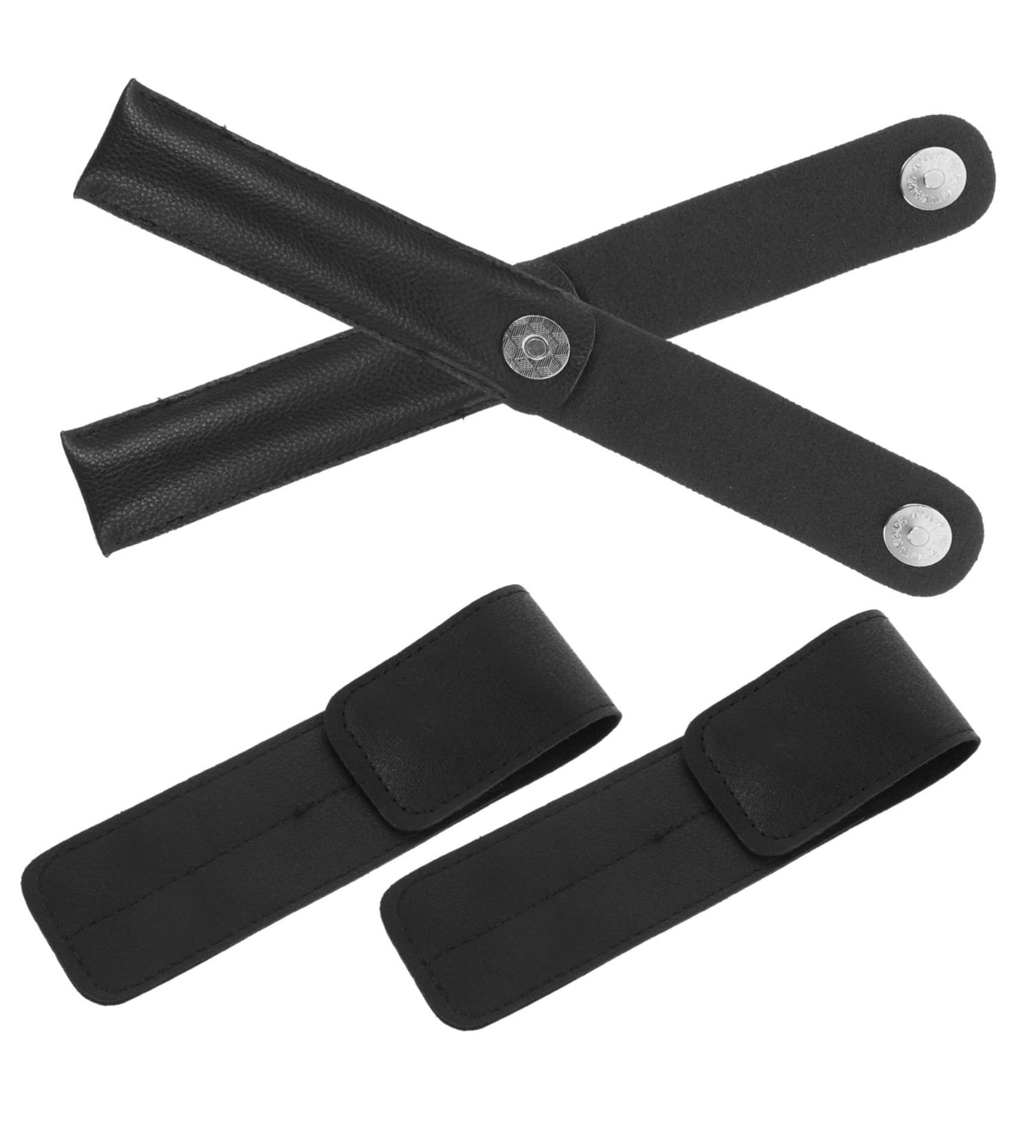 Stahad 4 pieces storage bag for tweezers storage bags for beauty tools eyelashes tweezers etui tool organizer make-up container artery case pencil round pearls 22x4x0.8cm black