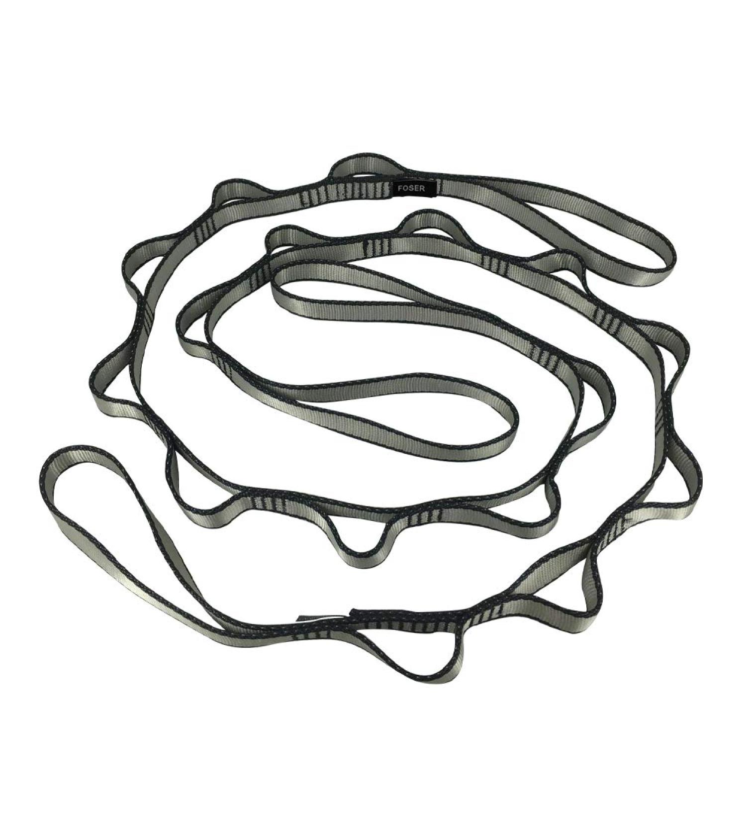 FOSER 2pcs Daisy Chains Yoga Hammock Extension Straps - Adjustable 23KN Nylon Climbing Sling for Fitness, Pilates, and Exercise - Gray - Buy Online on GoSupps.com