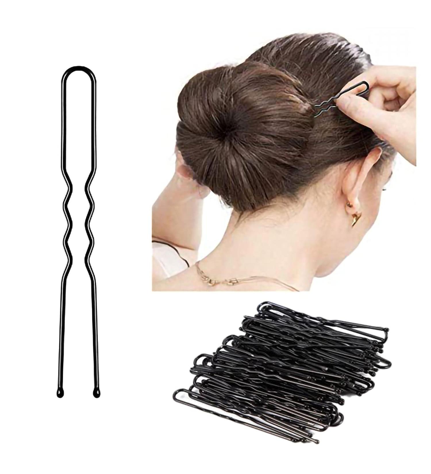 ND U-Shaped Hairpins - 100pcs Blonde Metal Bobby Pins for Women & Girls | Hair Accessories for Salon & Everyday Styling - Buy Online on GoSupps.com