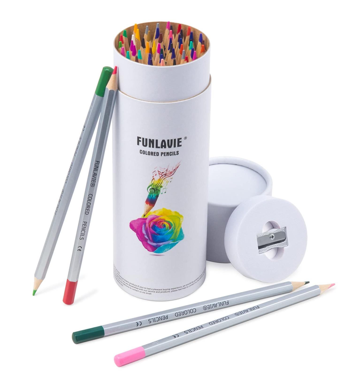 FUNLAVIE 48 Colored Pencils - Premium Art Drawing Pencil for Adult Coloring Book - Buy Online on GoSupps.com