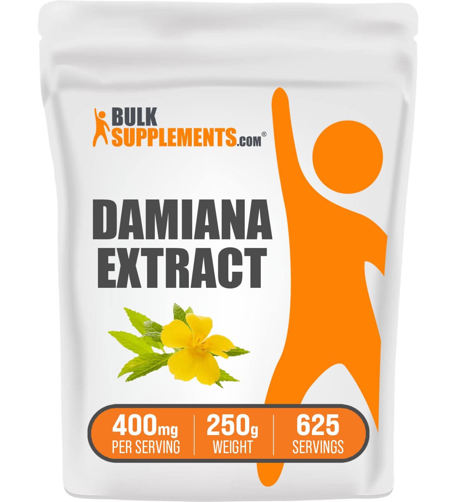 Damiana Extract Powder - Herbal Supplement - 400mg per Serving - 250g - 8.8 oz Pack - Buy Online on GoSupps.com