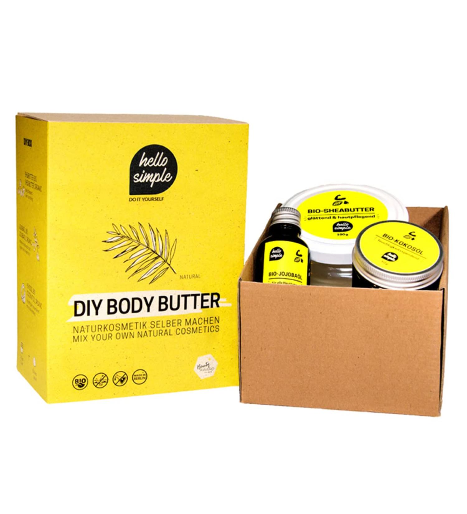 Hello Simple DIY Body Butter - Natural Vegan Organic Aluminum-Free Eco-Friendly (180g) with Jojoba Oil - Buy Online on GoSupps.com