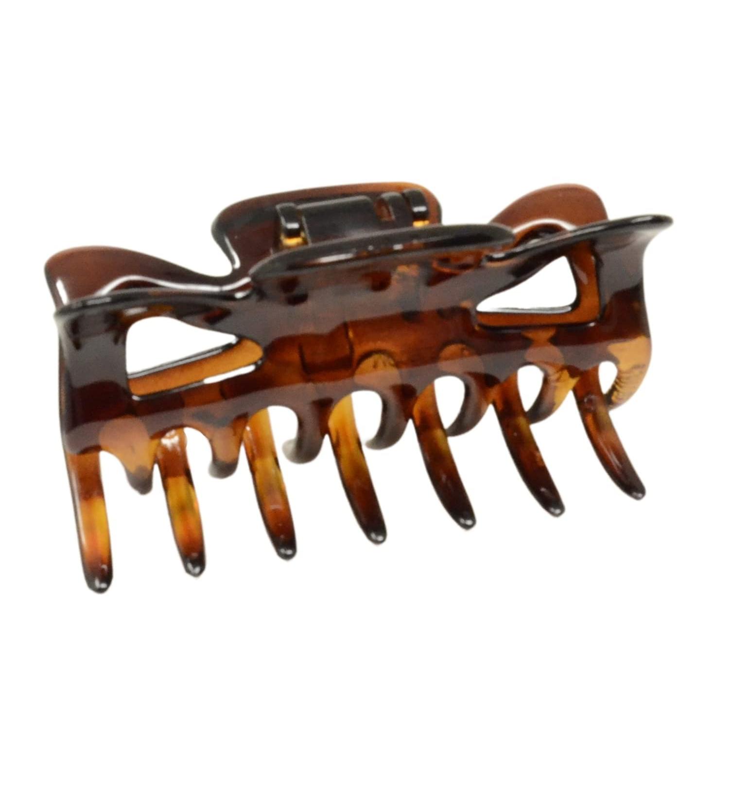 Parcelona French Classic Tortoise Shell Brown Celluloid Jaw Claw Hair Clip for Women - Made in France - Buy Online on GoSupps.com