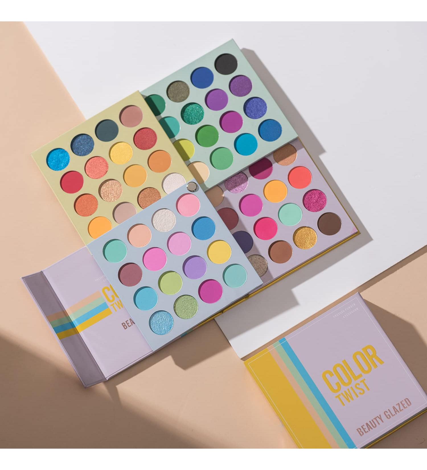 BestLand 4-in-1 Color Board Eyeshadow Palette - Glitter, Metallic, Matte, Shimmer | Highly Pigmented and Easy to Blend | Natural Ultra Eye Shadow Powder (Color Twist) - Buy Online on GoSupps.com