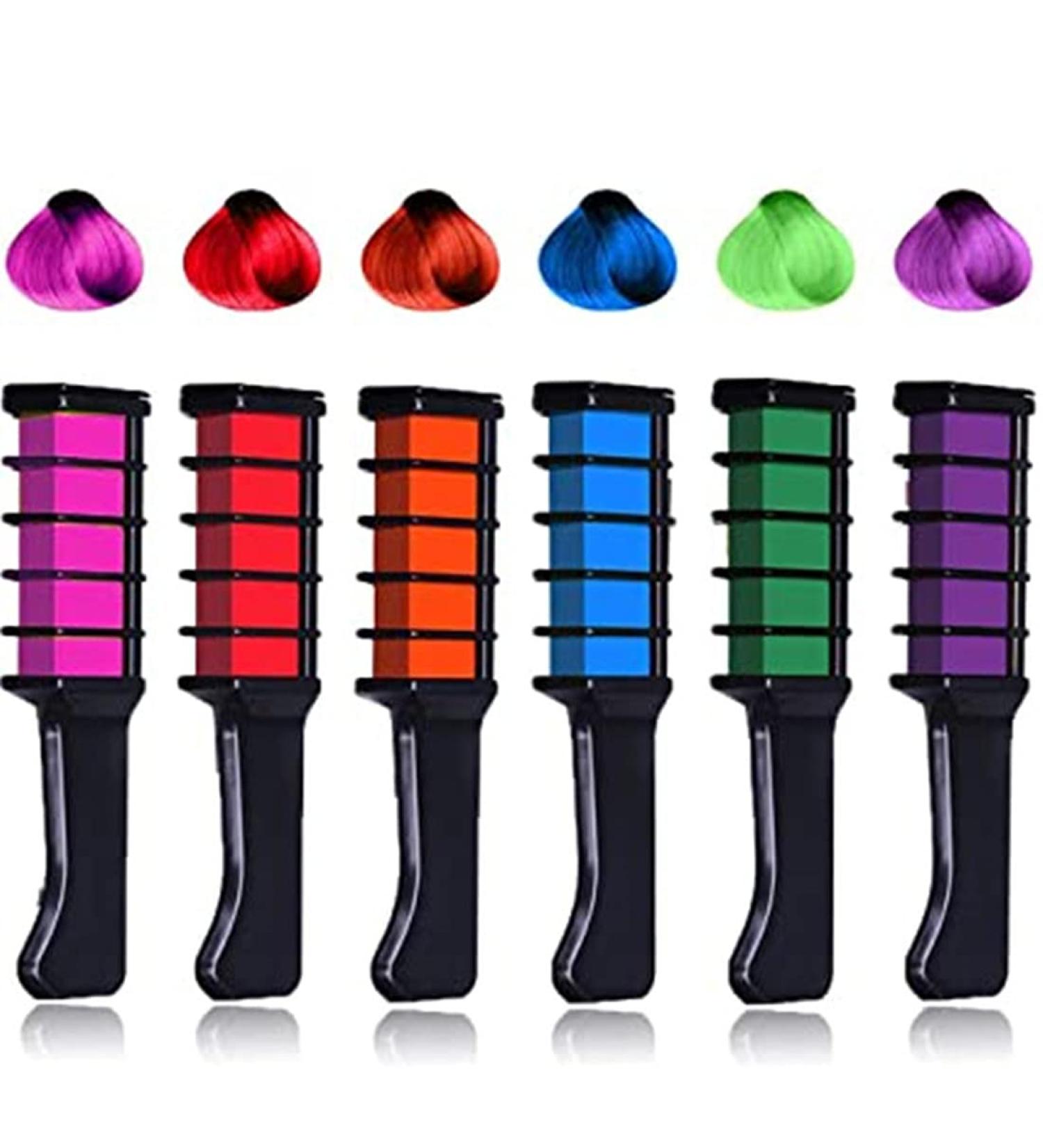 BN Hair Color Comb Temporary Hair Chalk for Kids & Adults | 6 Vibrant Colors for Party & Cosplay - Buy Online on GoSupps.com