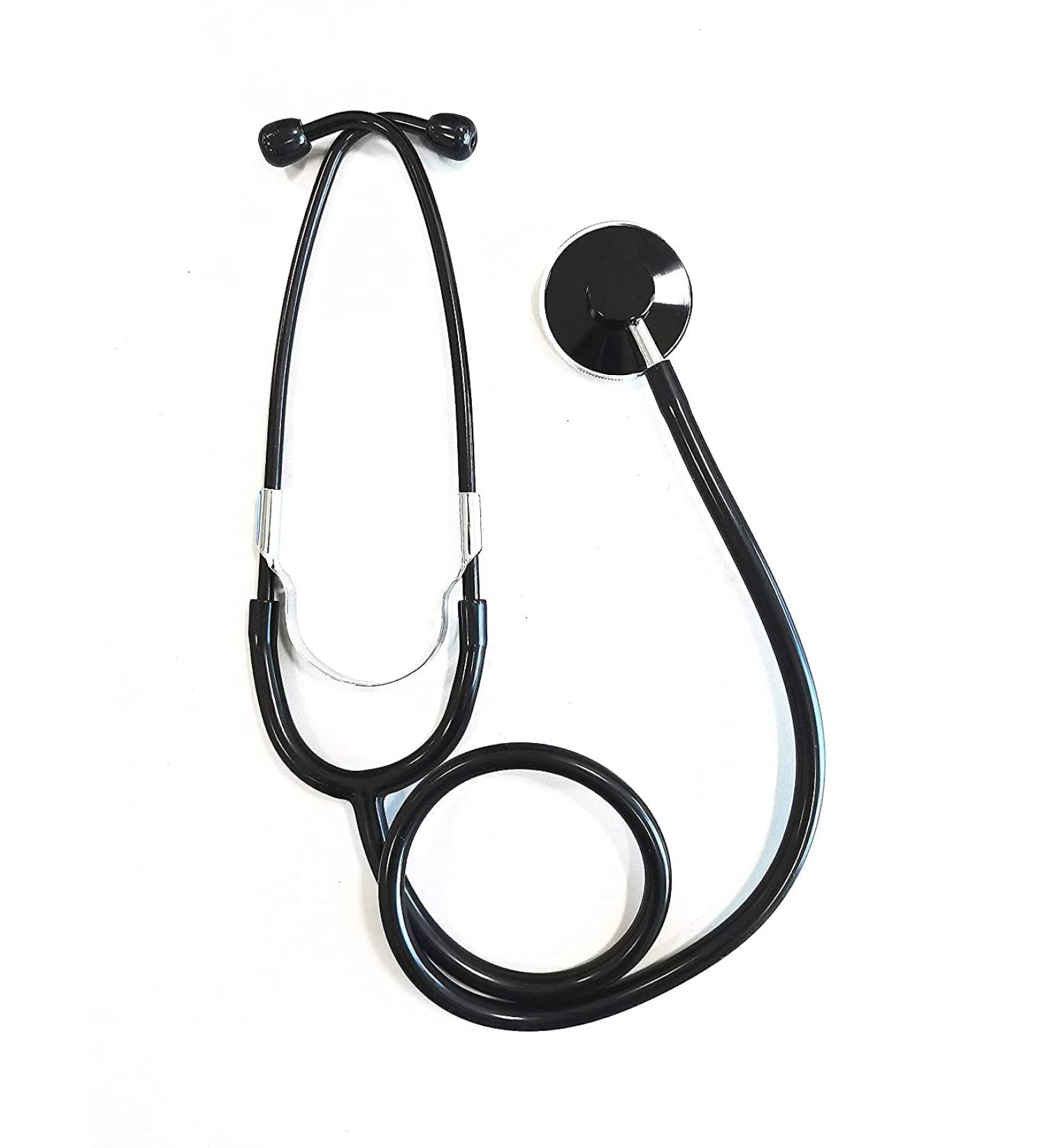 MARLAS Pro Single Head Stethoscope Ideal for EMT Doctor Nurse Vet Medical Student Health Blood Stethoscope Latex Free (Black)