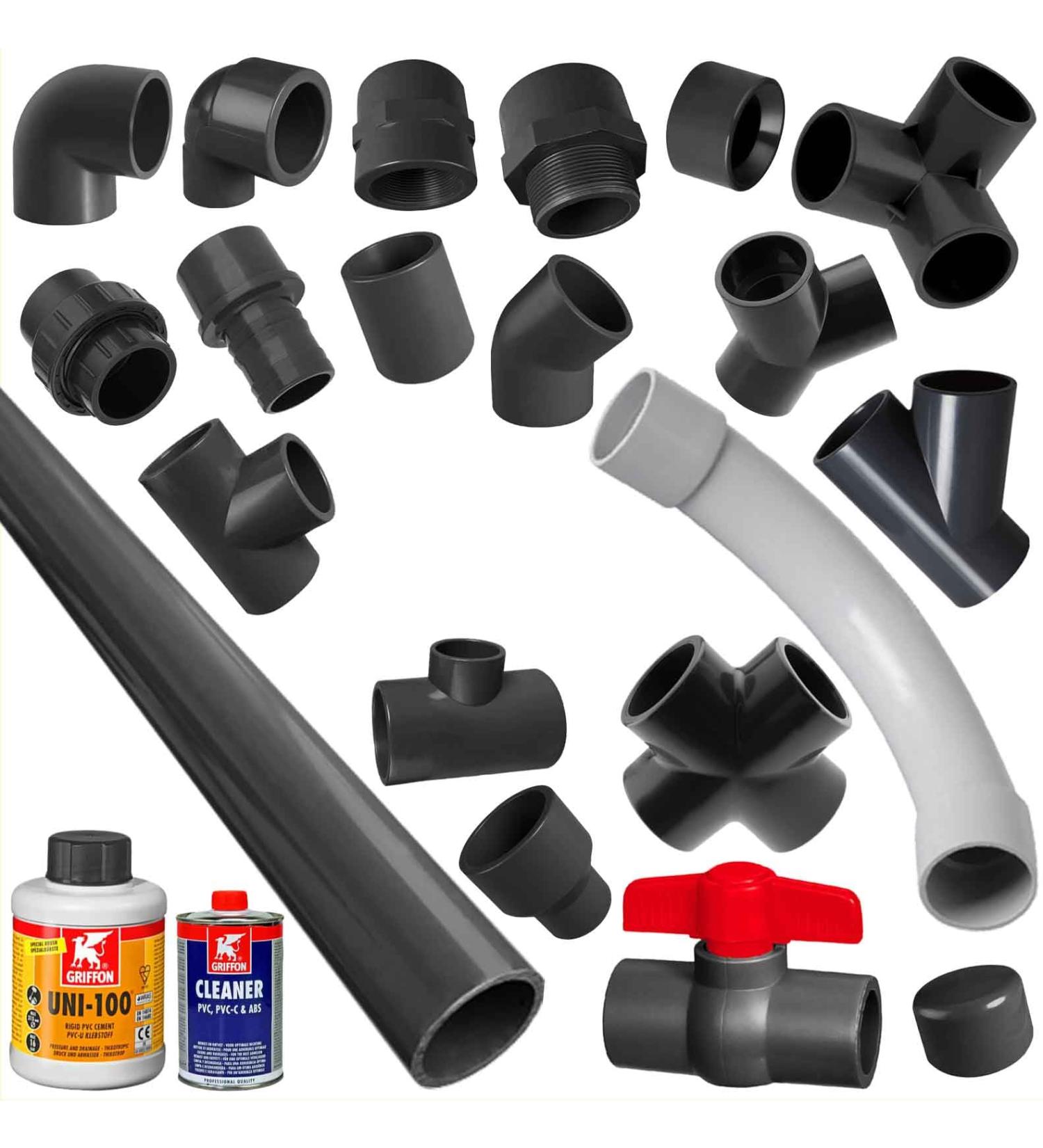 Screw connection - PVC adhesive fitting for pipe - outside 25mm 25mm screw connection