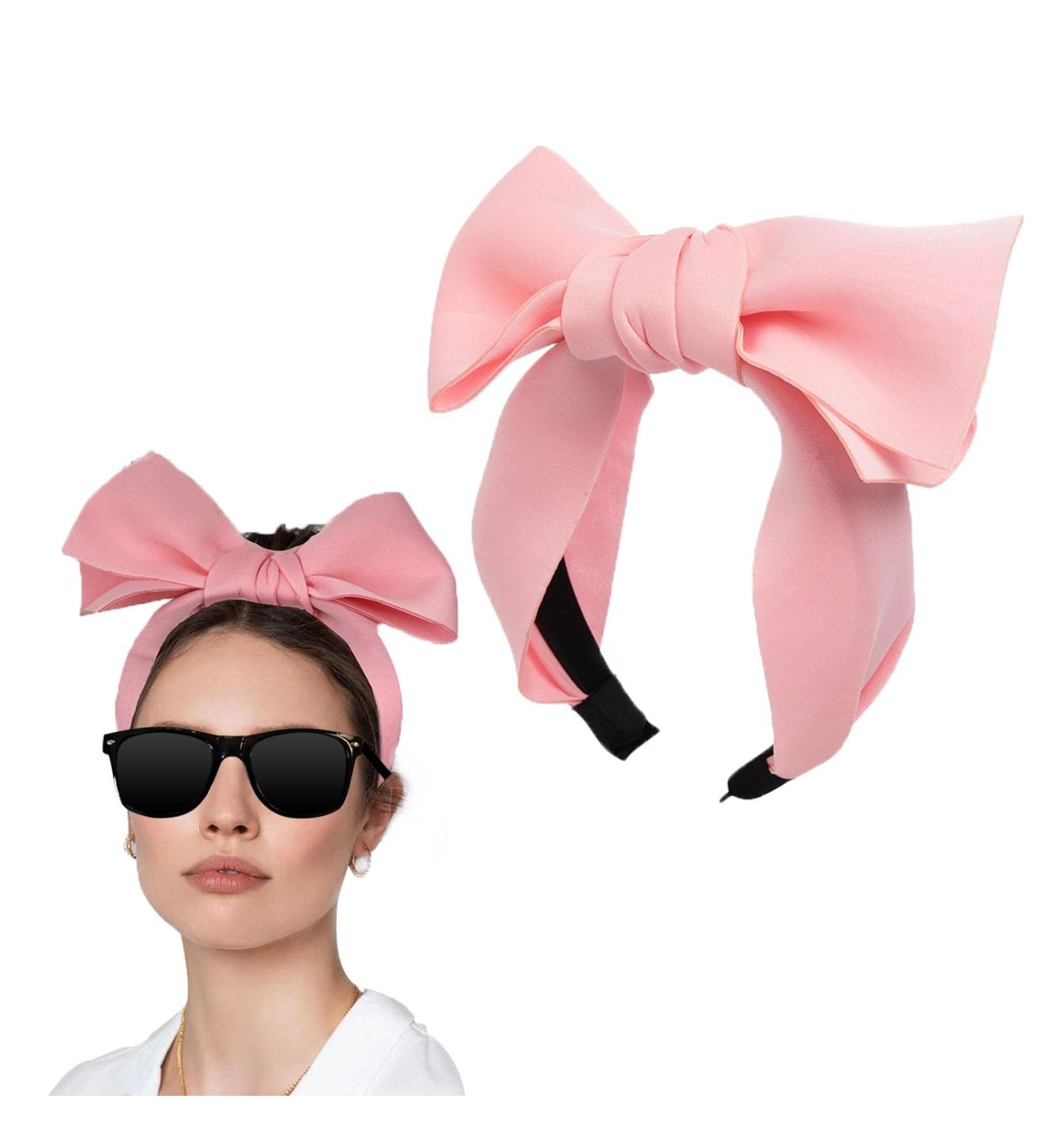 AWOCAN Women Big Bows Headbands Wide Knot Hair Hoop Hair Bands Bow Hair Accessories for Christmas Halloween Party Costume Gifts for Girls Women (pink) - Buy Online on GoSupps.com