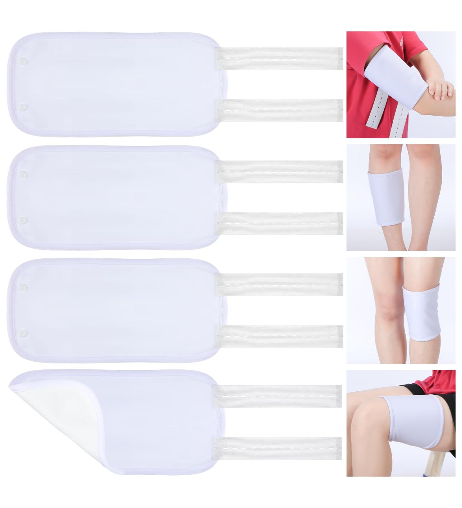 Timgle 4 Pieces Organic Castor Oil Pack Wrap Kit Reusable Compress Pad for Knee Neck Calf | Adjustable Elastic Strap | International Shipping - Buy Online on GoSupps.com