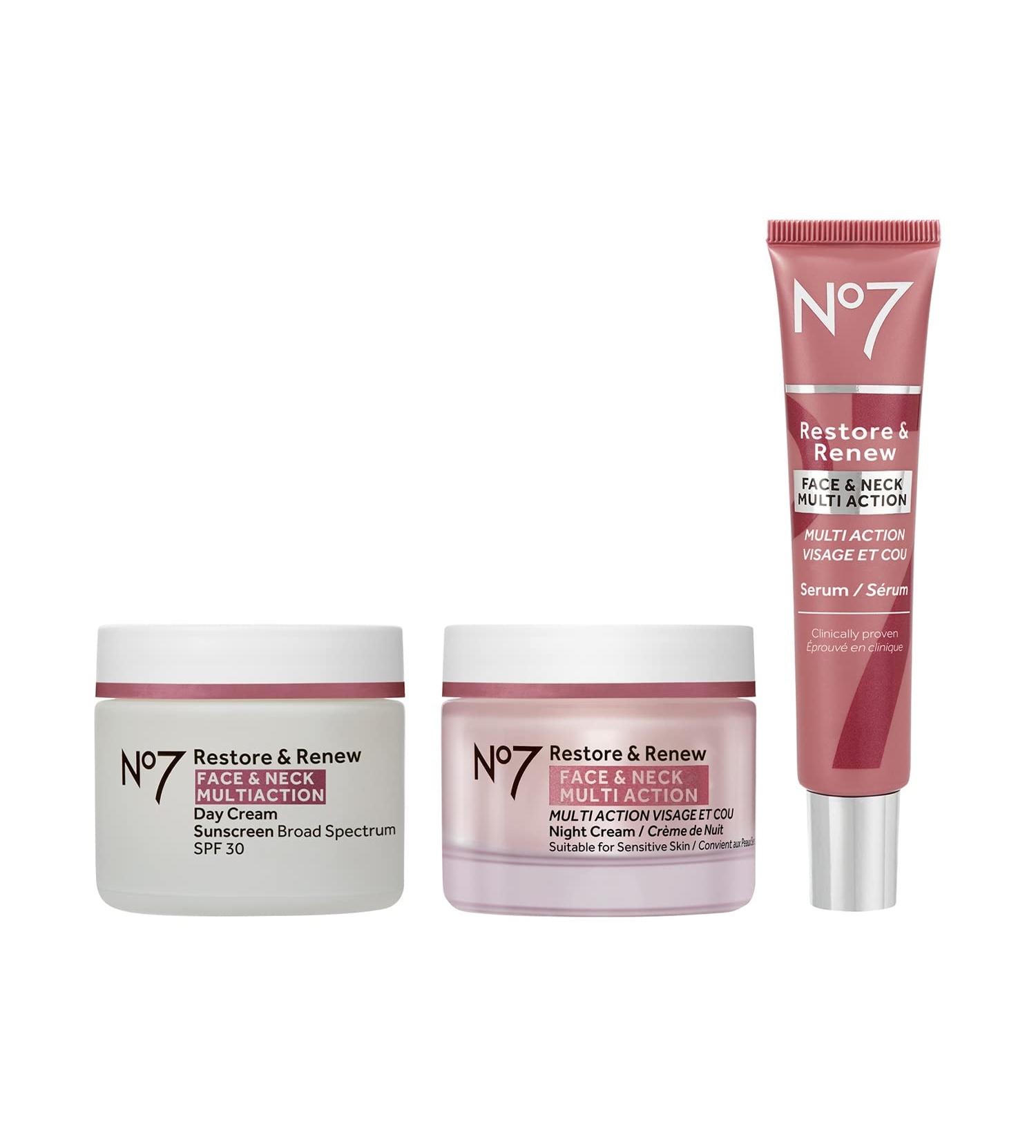 No7 Restore & Renew Face & Neck Multi Action Skincare System , pack of 1