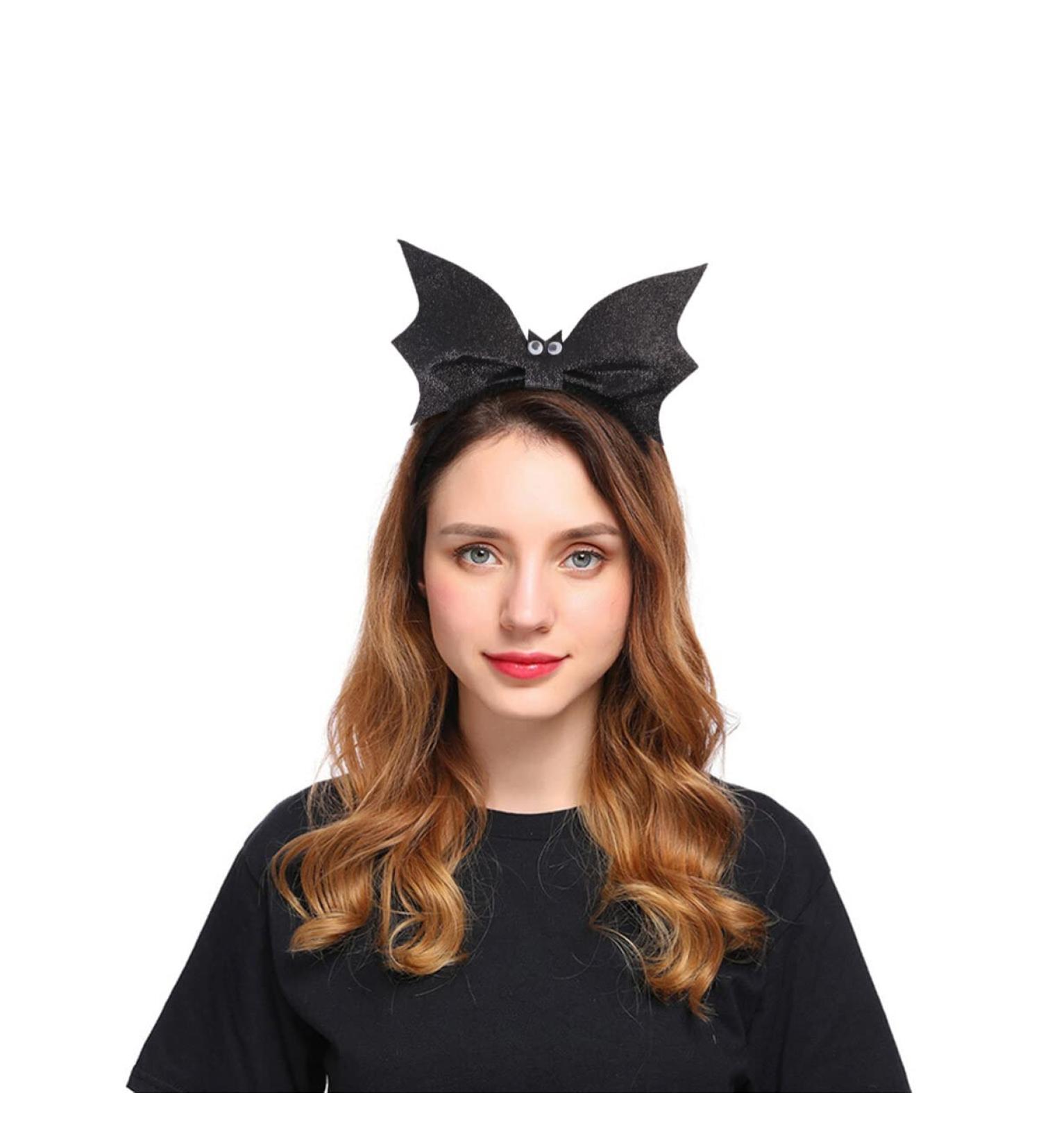 FRCOLOR Bat Headband Hair Hoop Glitter Bat Wing Headband Bat Hair Hoop Black Ears Headband for Halloween Cosplay Girls Adults(Black) - Buy Online on GoSupps.com