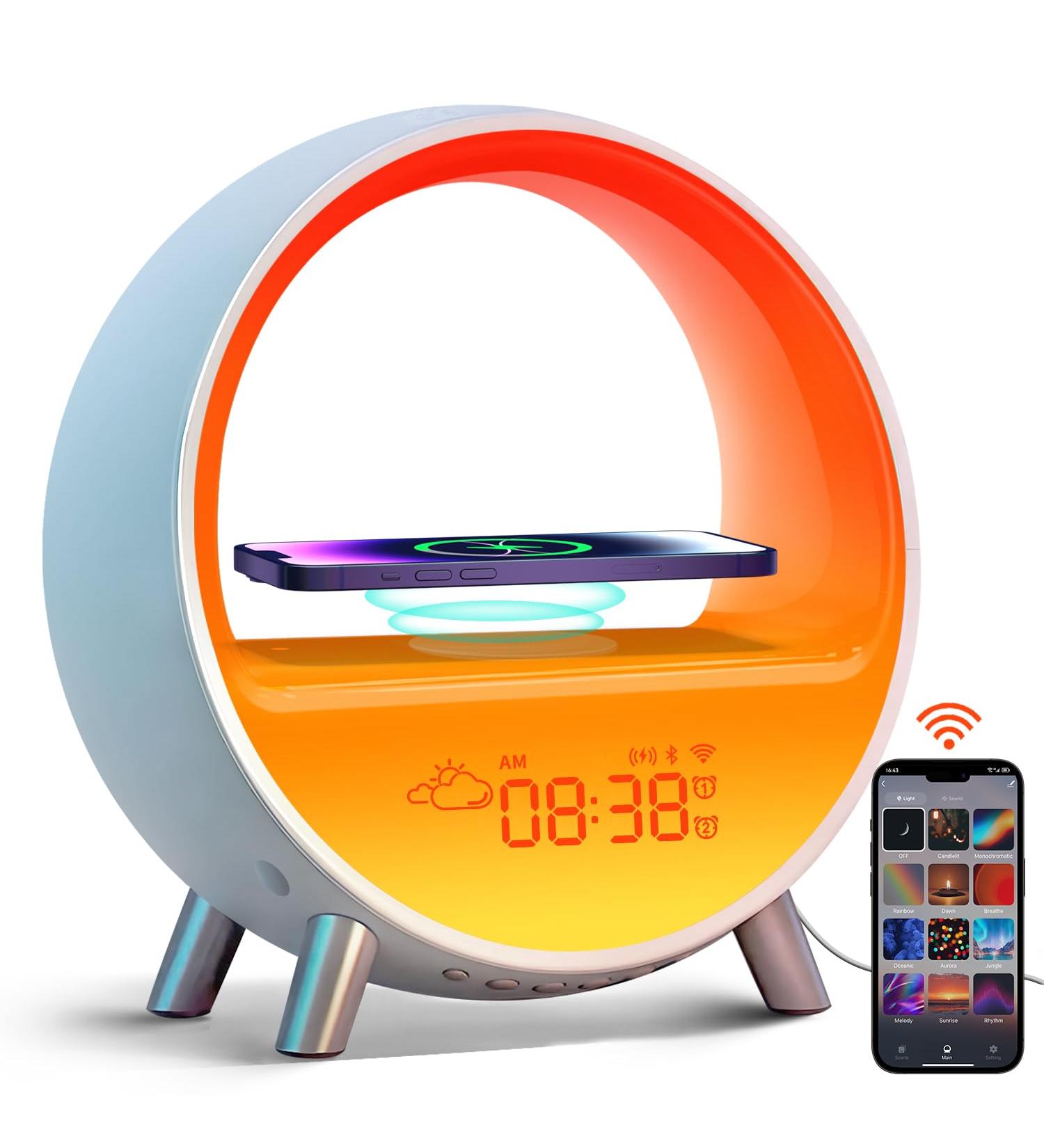 DEKALA LIGHTWACKE: Smart Sunrise & Sunset Alarm Lamp with 15W Wireless Charging Touch & App Control Compatible with Alexa - Buy Online on GoSupps.com