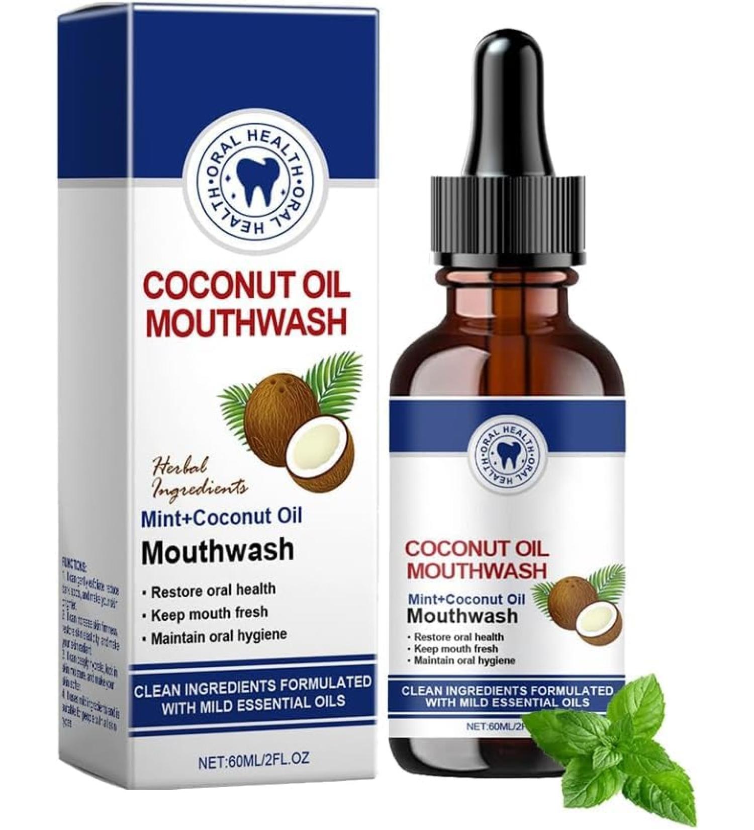 Ourlyard Coconut Oil Pulling For Teeth Coconut Oil Pulling Ourlyard Coconut Oil Mouthwash Essential Oil Powerful Organic Coconut Peppermint Pulling Oil Fresh Breath & Brightening Mouthwash (1) - Buy Online on GoSupps.com