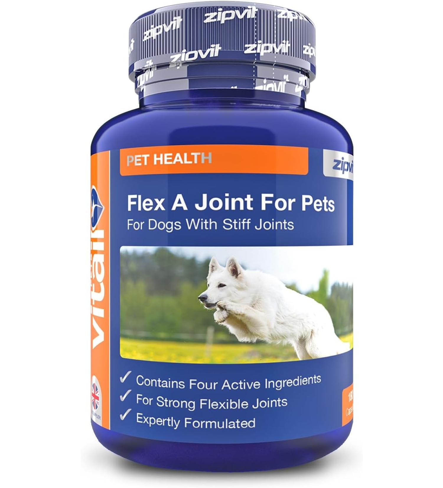 Pet Health Flex A Joint for Pets Glucosamine for Dogs and Cats Plus Chondroitin and MSM 180 Split and Pour Capsules - Buy Online on GoSupps.com