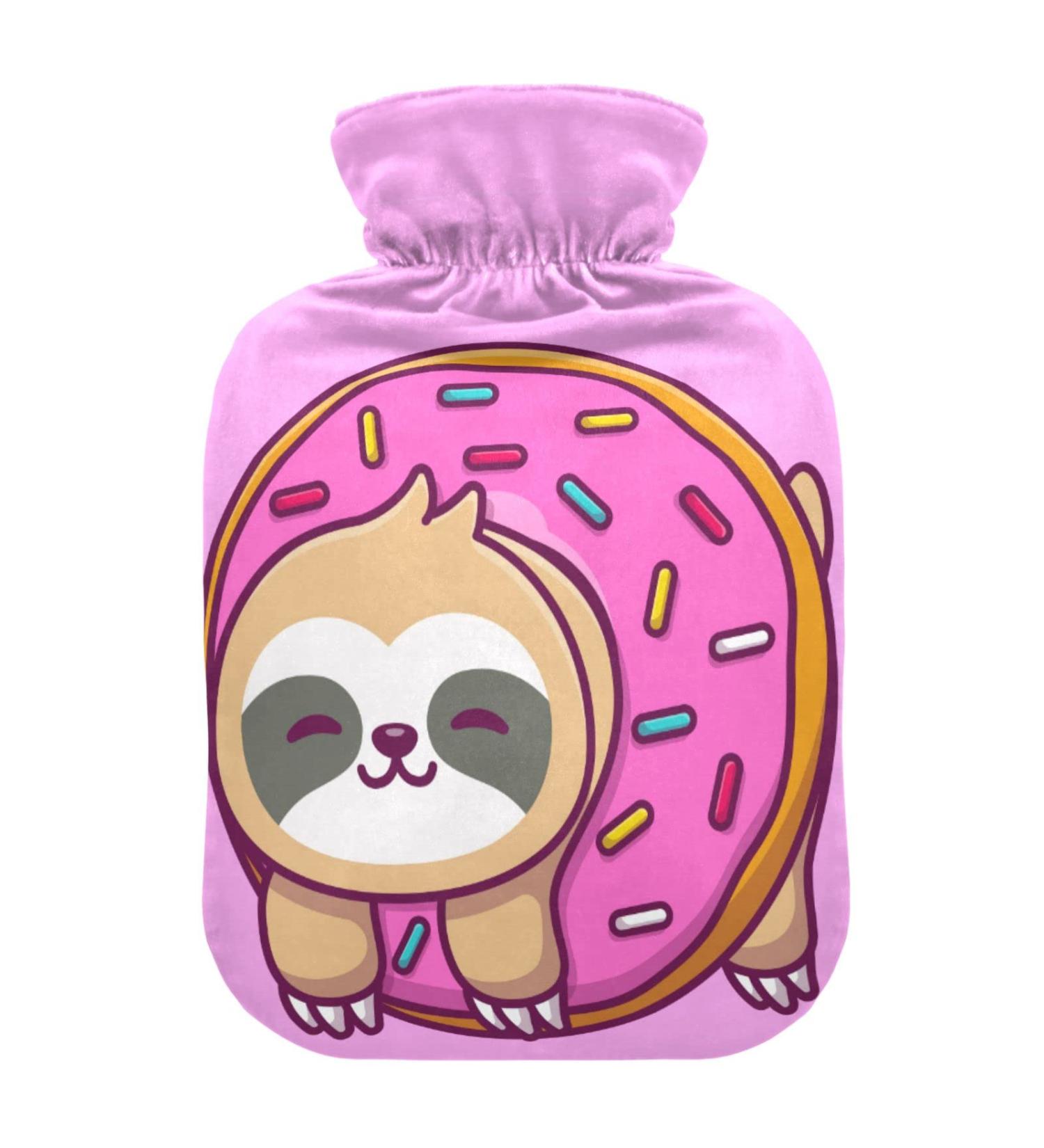 Sloth Donut Hot Water Bottle with Cover - 2L for Pain Relief & Hot Cold Compress - Buy Online on GoSupps.com