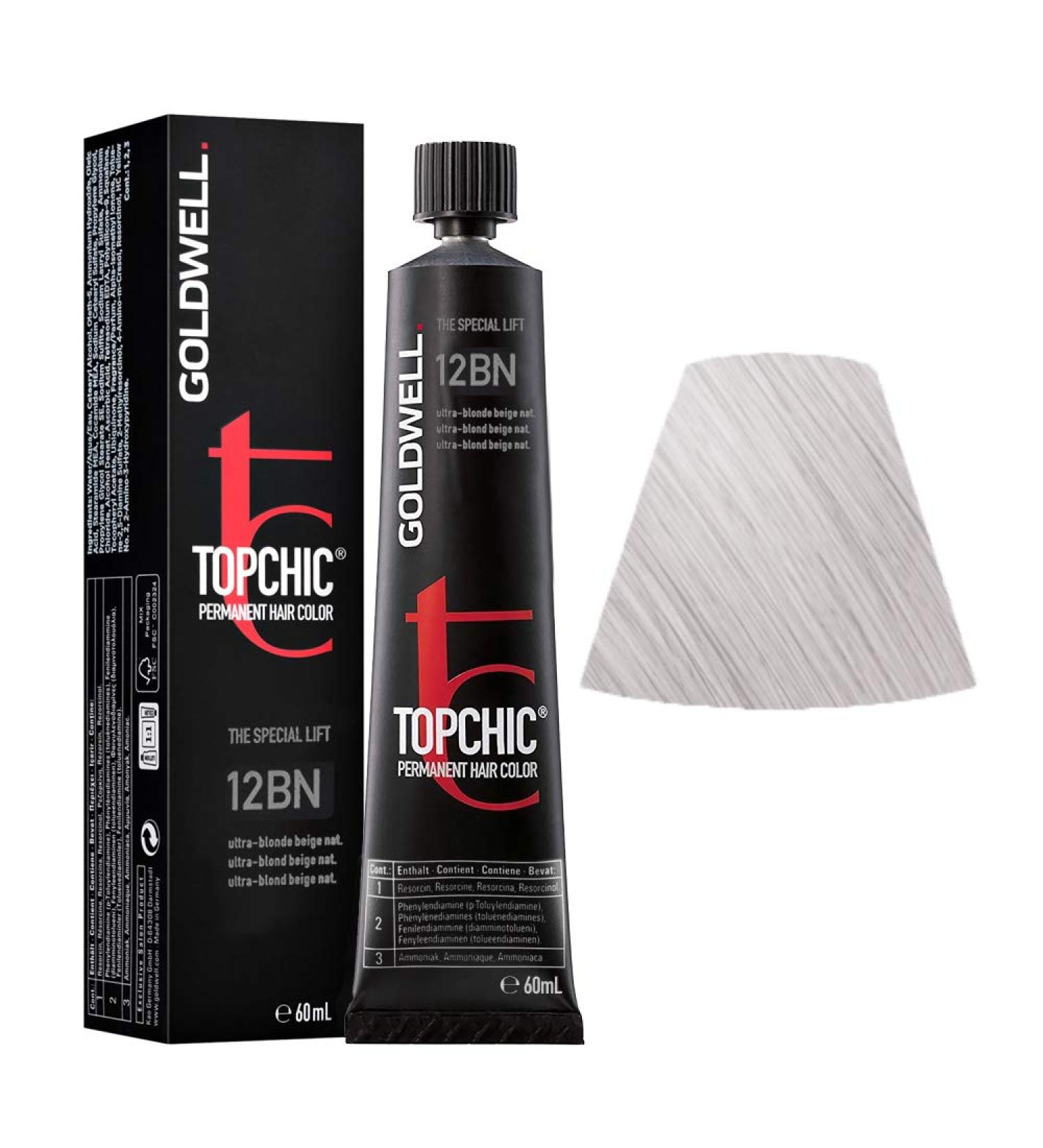 Goldwell Topchic hair color 12BN ultra blond beige natural 1 pack (1 x 60 ml) 12BN ultra blond beige natural 60 ml (1 pack)