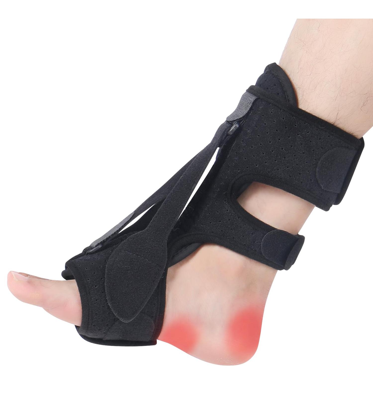 Contatto Plantar Fasciitis Night Splint - 3 Adjustable Straps Aluminum Bar - Relief for Foot Pain Achilles Tendonitis - Unisex Foot Brace - Buy Online on GoSupps.com