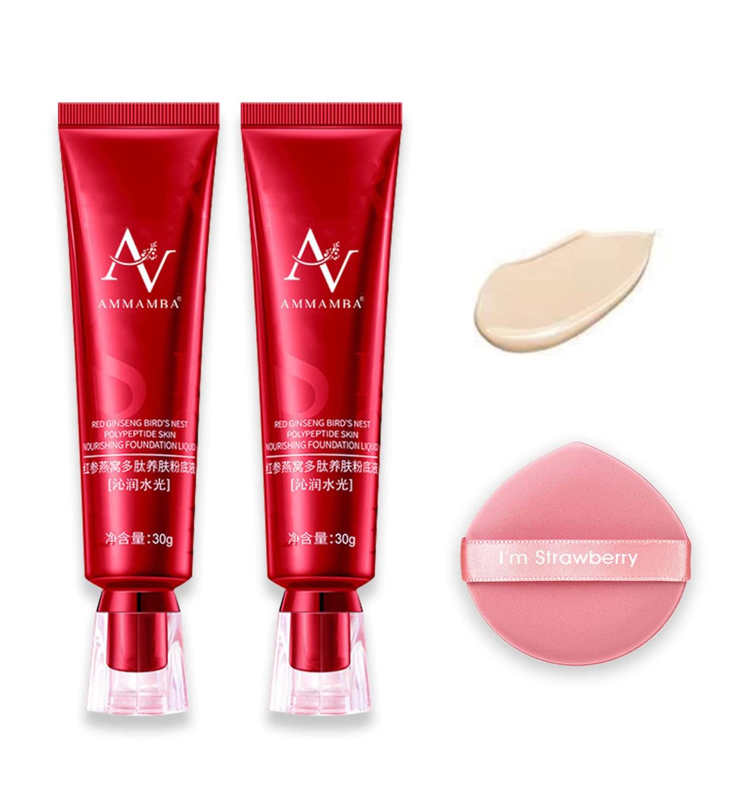 Red Ginseng Bird's Nest concealer Liquid Foundation Red Ginseng Liquid Foundation Long-lasting Moisturizing Natural Concealer for All Skin (Ivory White) - Buy Online on GoSupps.com