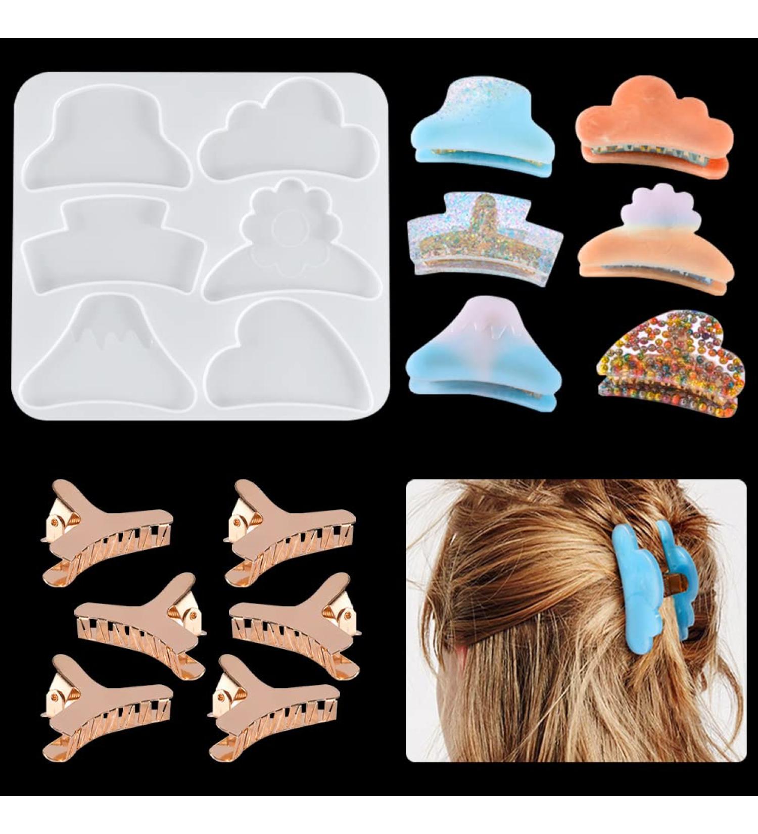 iSuperb Hair Clip Molds with Metal Hair Clips - DIY Jewelry Silicone Molds for Women's Thin Hair - Buy Online on GoSupps.com