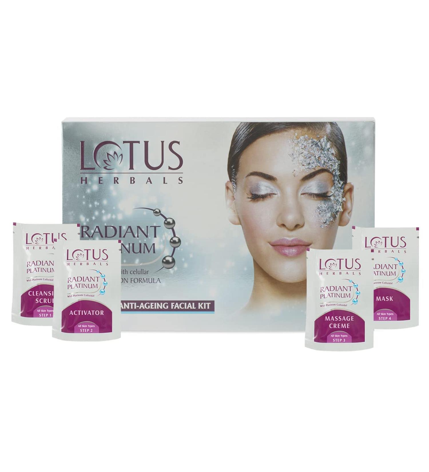 Lotus Herbals Radiant Platinum Facial Kit 37g - Buy Online for Glowing Skin | International Shipping Available - Buy Online on GoSupps.com