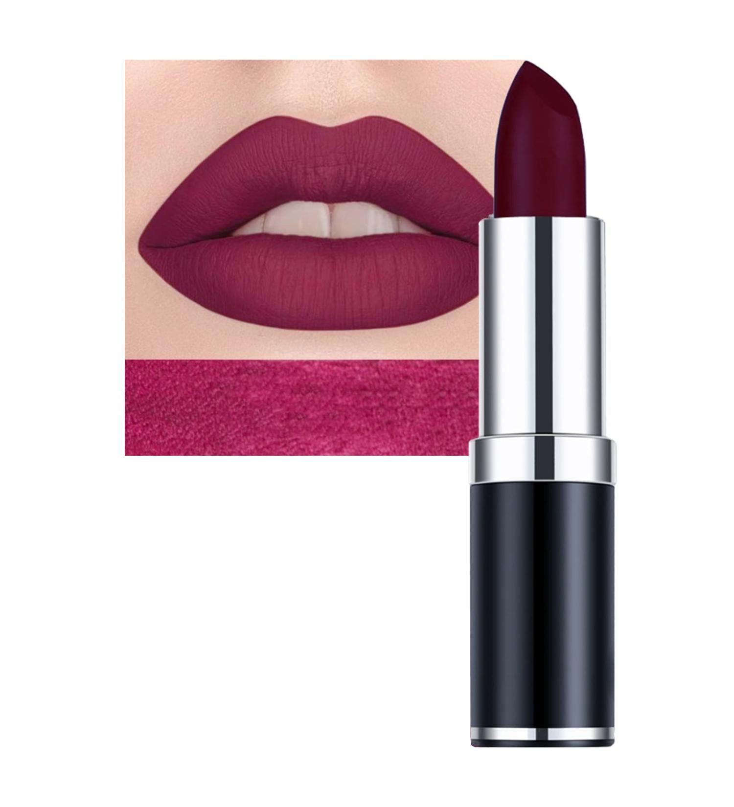Long Lasting Matte Lipstick - High Coverage Lip Color Waterproof Lipstick - Professional Cosmetics Gift (#12) - Buy Online on GoSupps.com